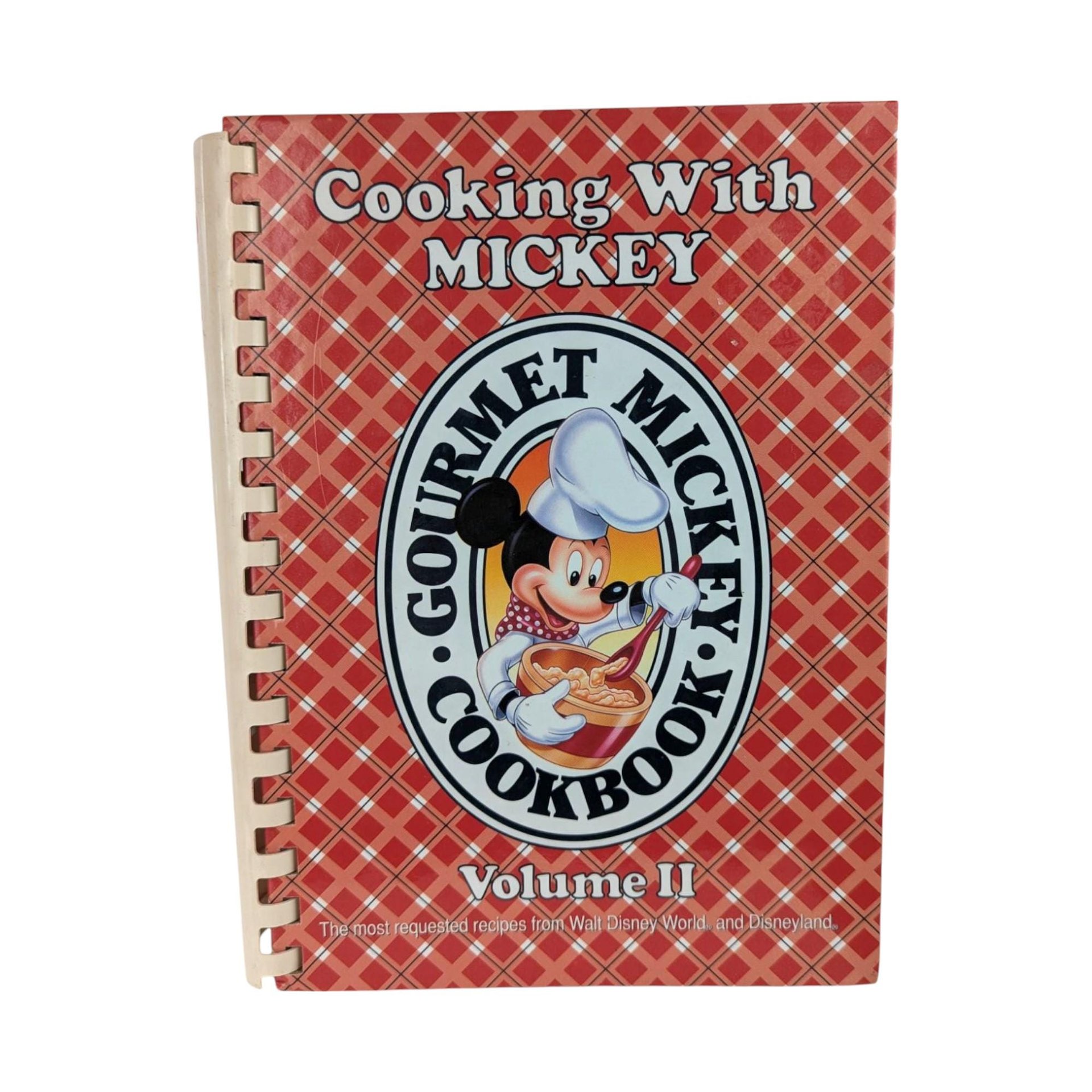 Cooking with Mickey Cookbook Pair, Around Our World and Volume 2, Disney Recipe Books, Softcover & Hardcover