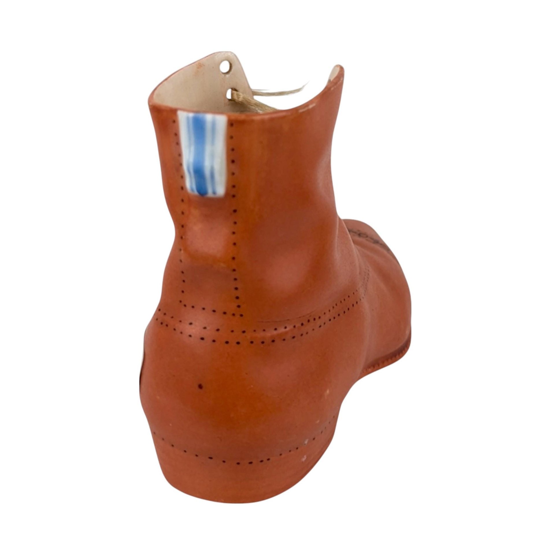 Vintage Royal Bayreuth Men's Ceramic Shoe Figurine, Trinket Holder, Dresser Decor, Shoe Collector Gift