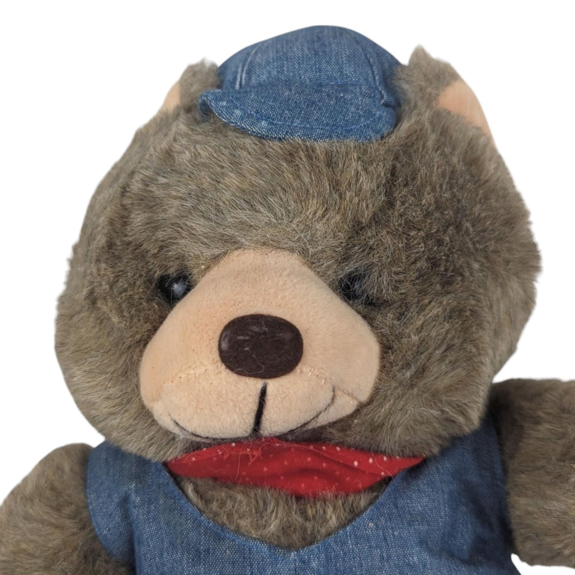 Vintage Teddy Bear Pair, America Wego Denim Bear, 1985 Dakin Del Monte Bear, Collectible Plush Toys, Gift for Kids