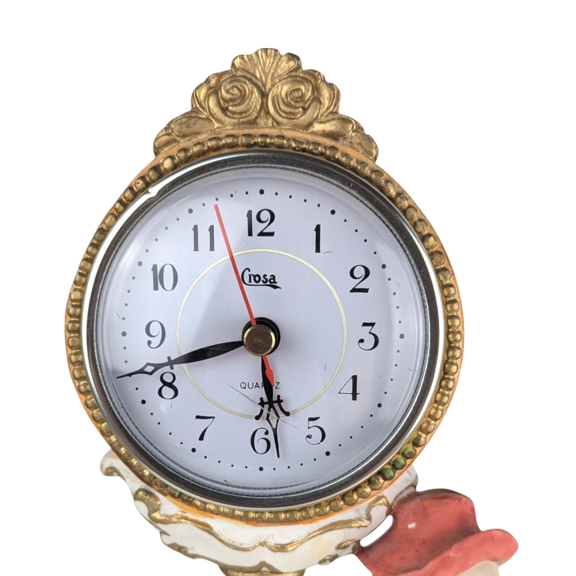 Vintage Crosa Quartz Clock, Hobo and Dog Figurine, Table Clock, Collectible Clock, Whimsical Decor, Unique Gift, Home Decor