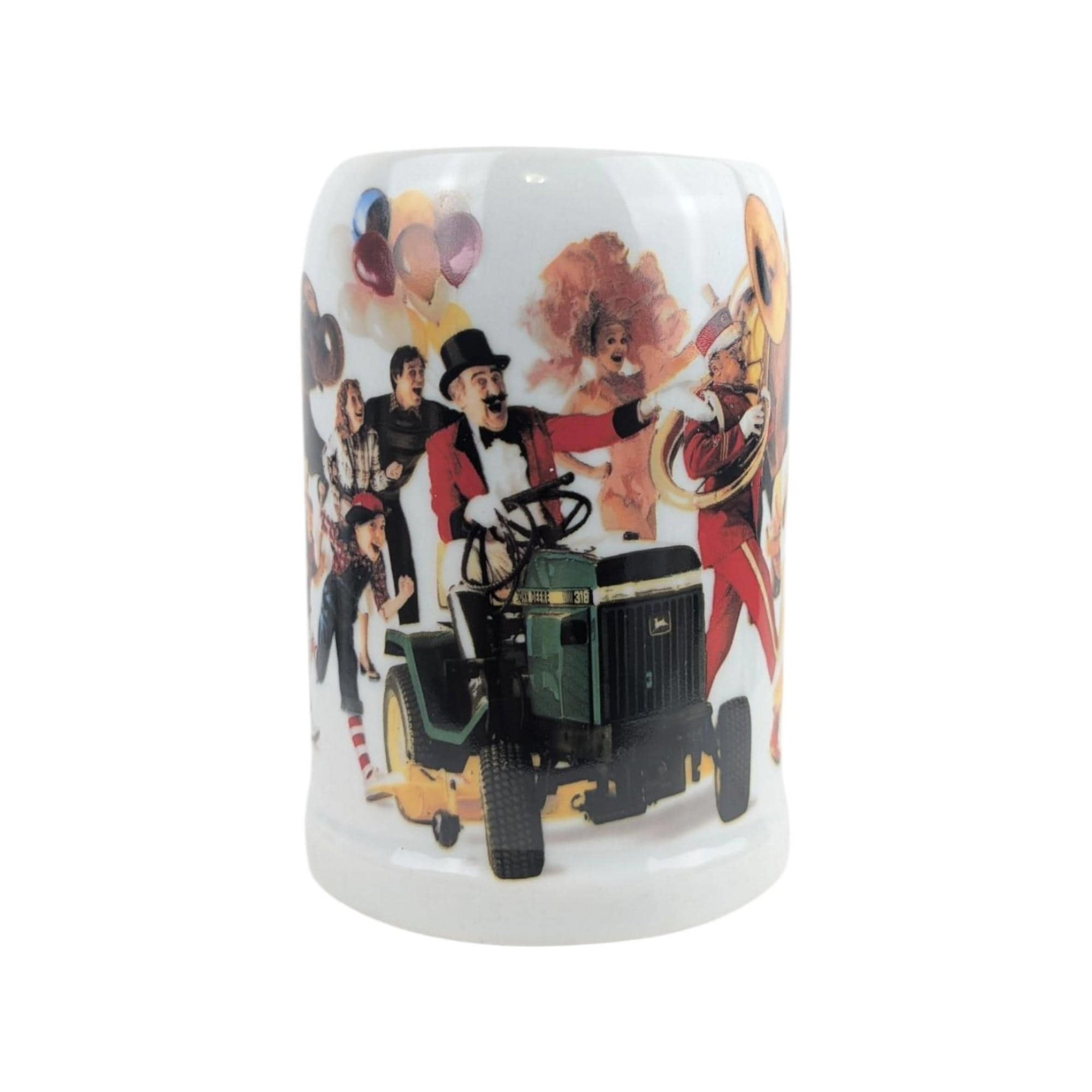 Vintage 1983 John Deere Circus Mug: Collectible Tractor Advertising Coffee Cup