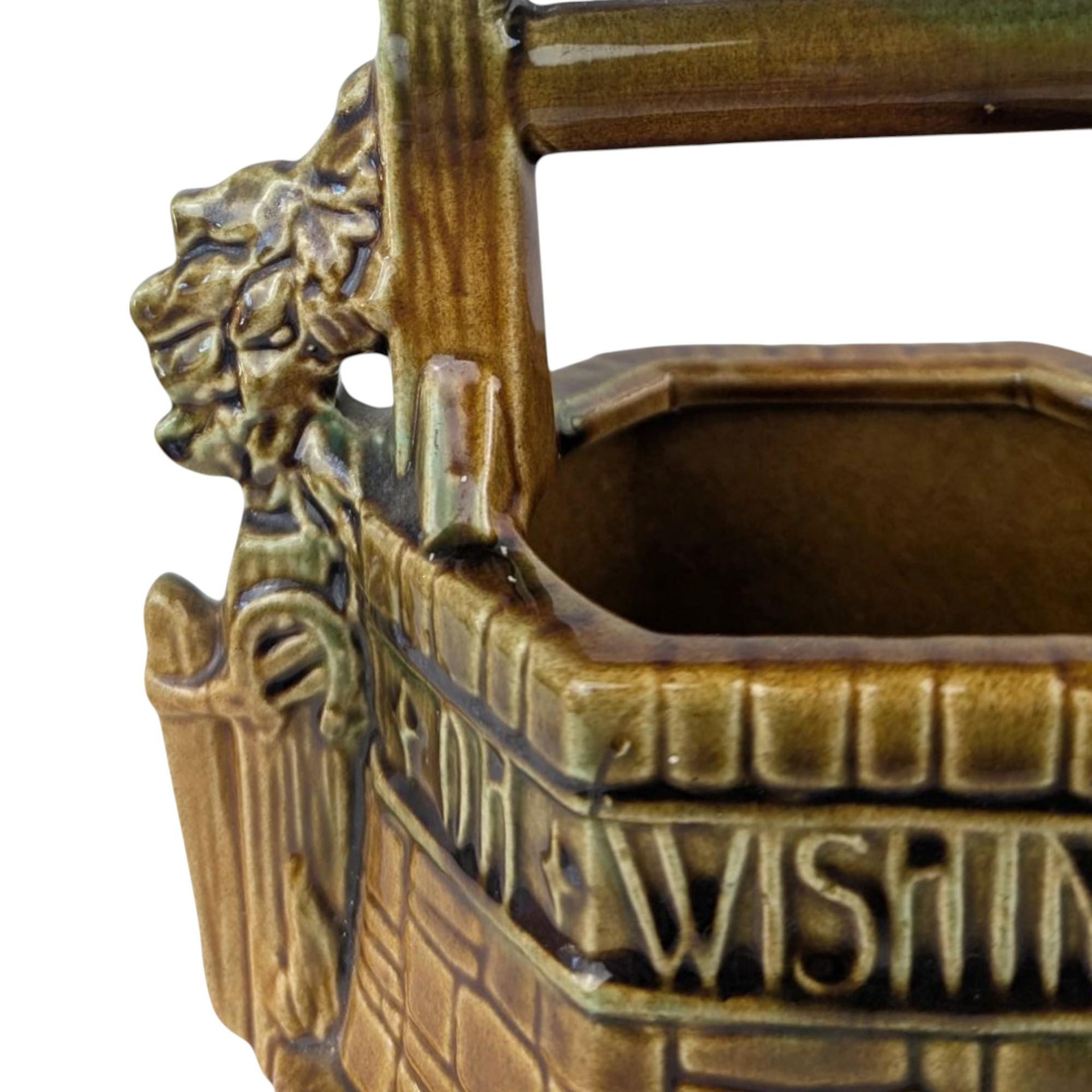 Vintage McCoy Wishing Well Planter, Ceramic Flower Pot, 7 Inch Height, Unique Garden Decor, Collectible Pottery, Gift for Gardener