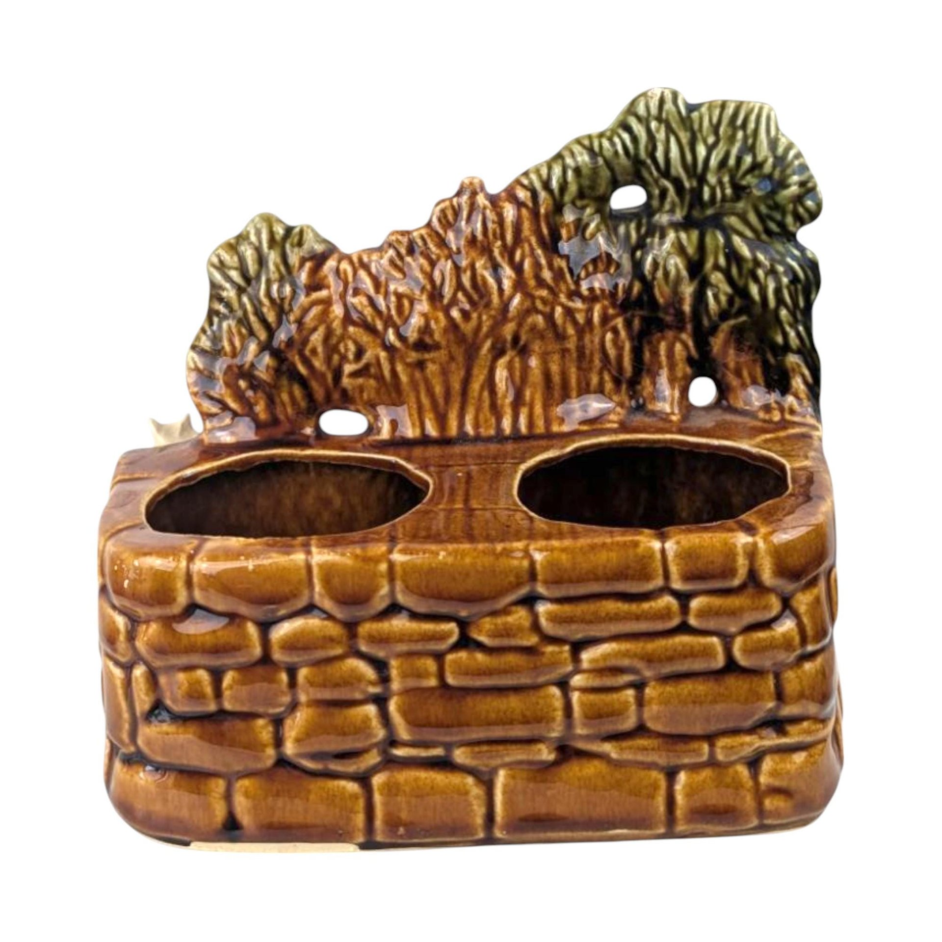 Vintage McCoy "Under the Spreading Chestnut Tree" Planter, Ceramic Flower Pot, 6.5 Inch Height, Collectible Pottery, Unique Garden Decor