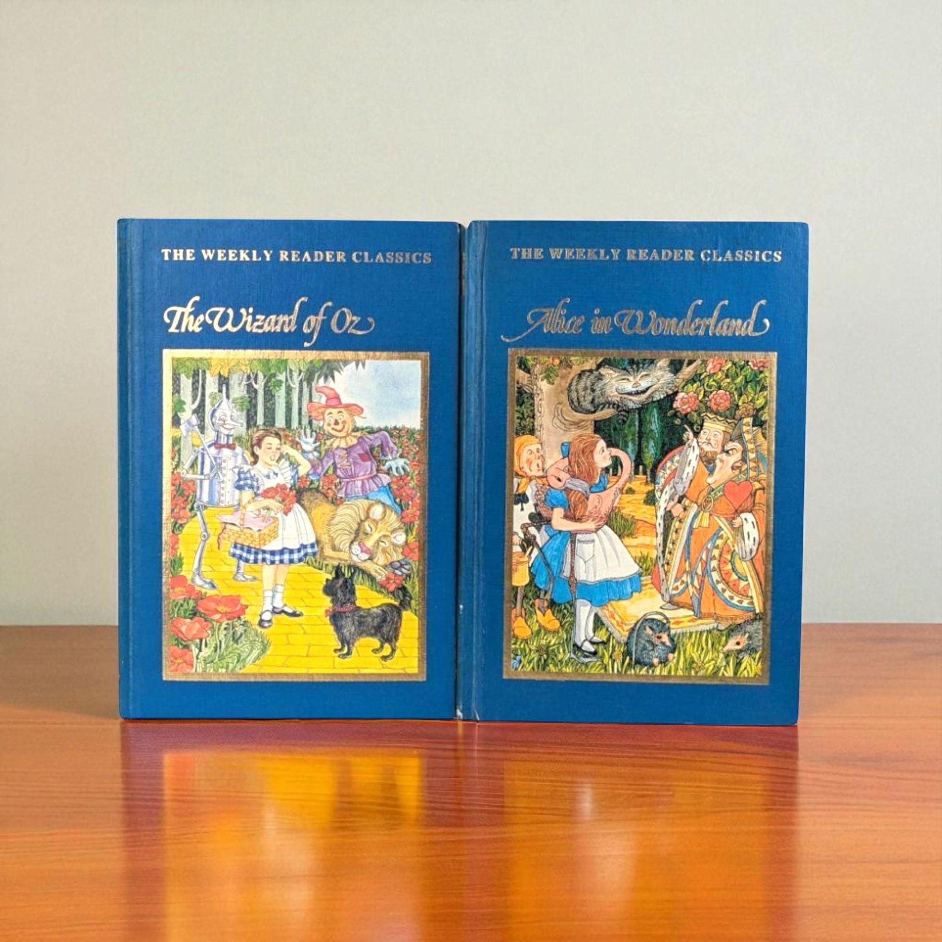 1983 Weekly Reader Classics Alice in Wonderland & Wizard of Oz Hardcover Books, Vintage Children's Literature, Illustrated Books