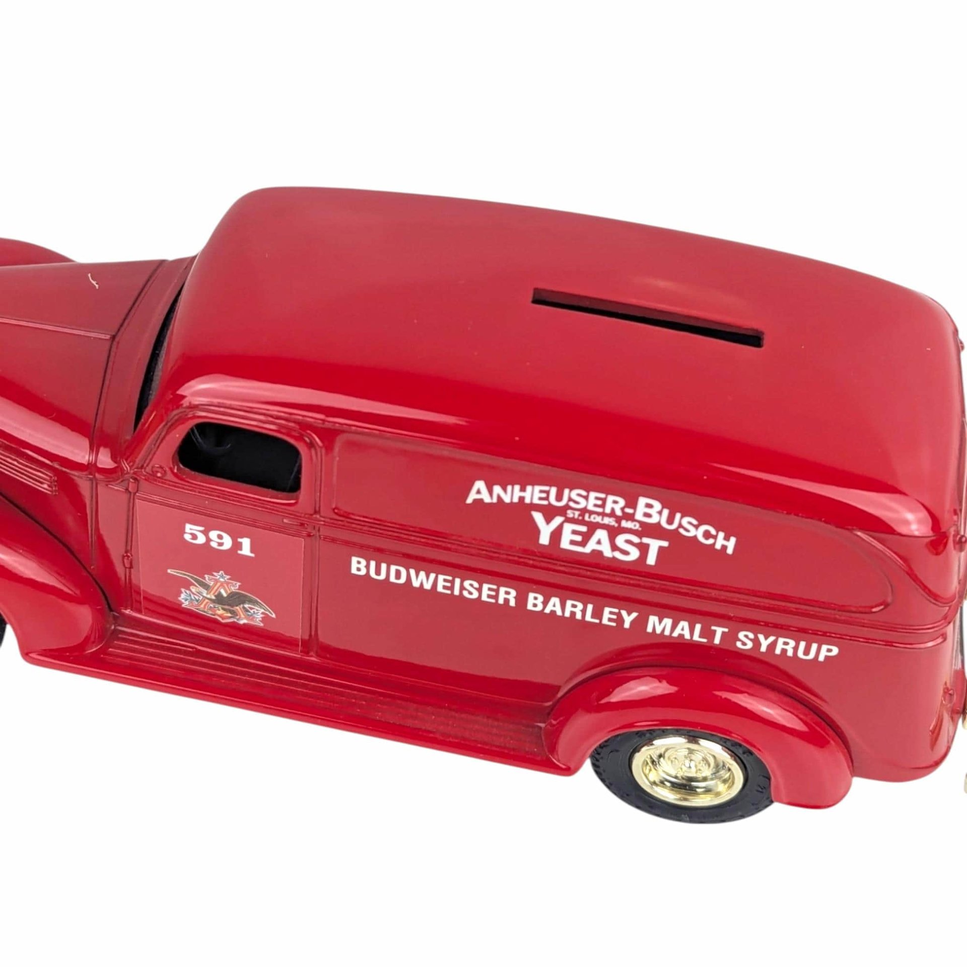 Vintage Anheuser-Busch Diecast Banks - ERTL Ford & Chevy Panel Trucks - With Boxes