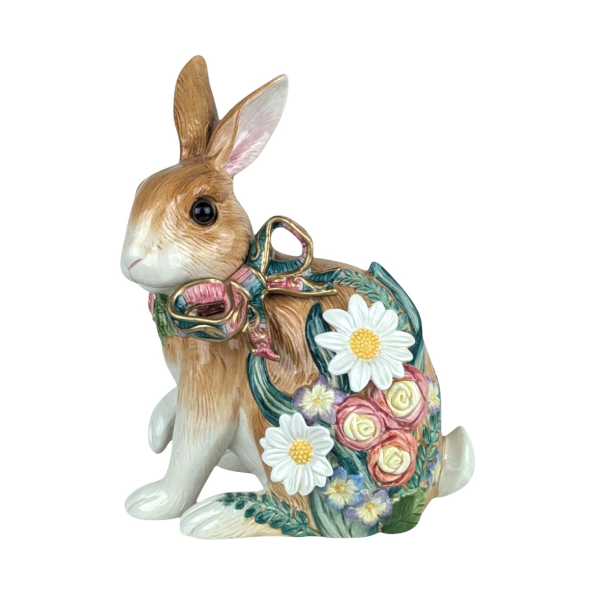 Vintage Fitz and Floyd Bunny Figurine: Woodland Spring Easter Decor