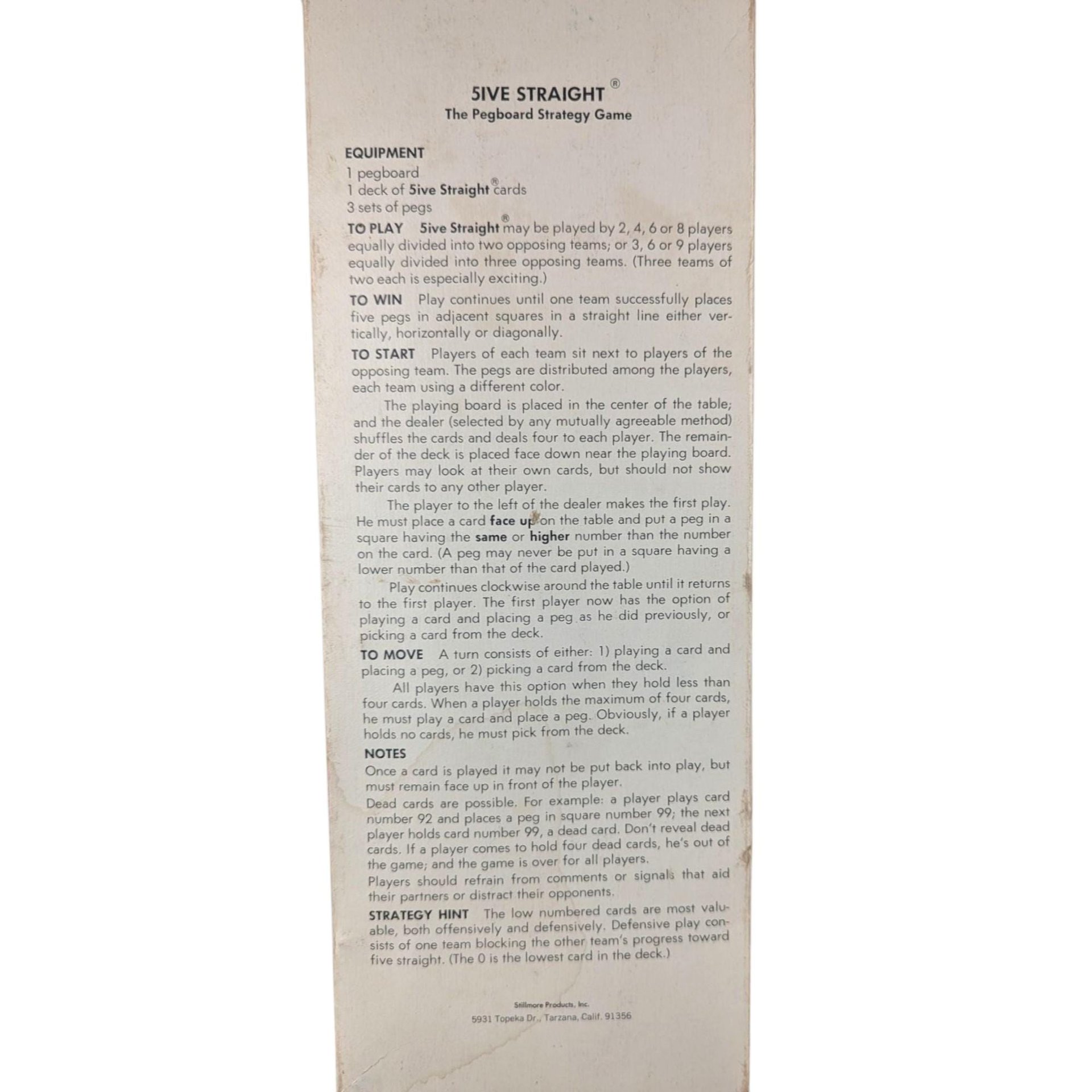 Vintage Five Straight Peg Game: 1968 Complete Edition