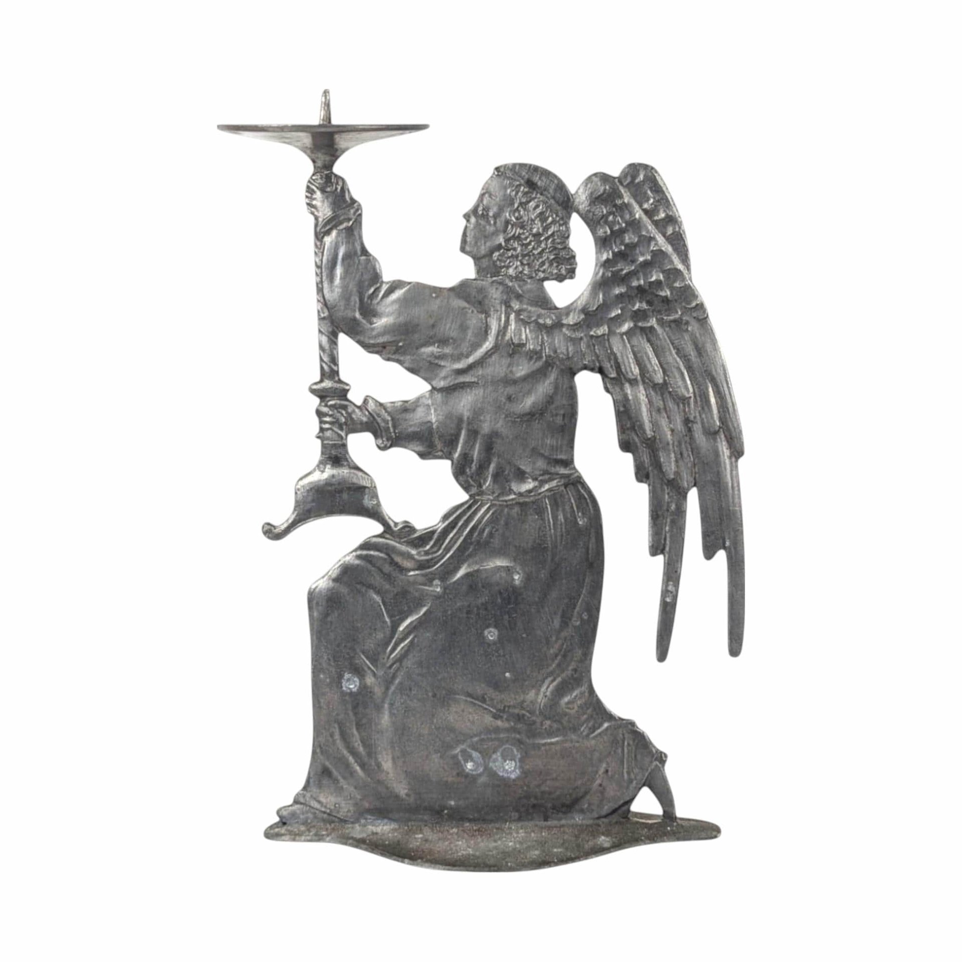Vintage Pewter Angel Candle Holder, Kneeling Angel Figurine, Religious Decor, Candle Holder, Home Decor, Vintage Home Accent, Unique Gift