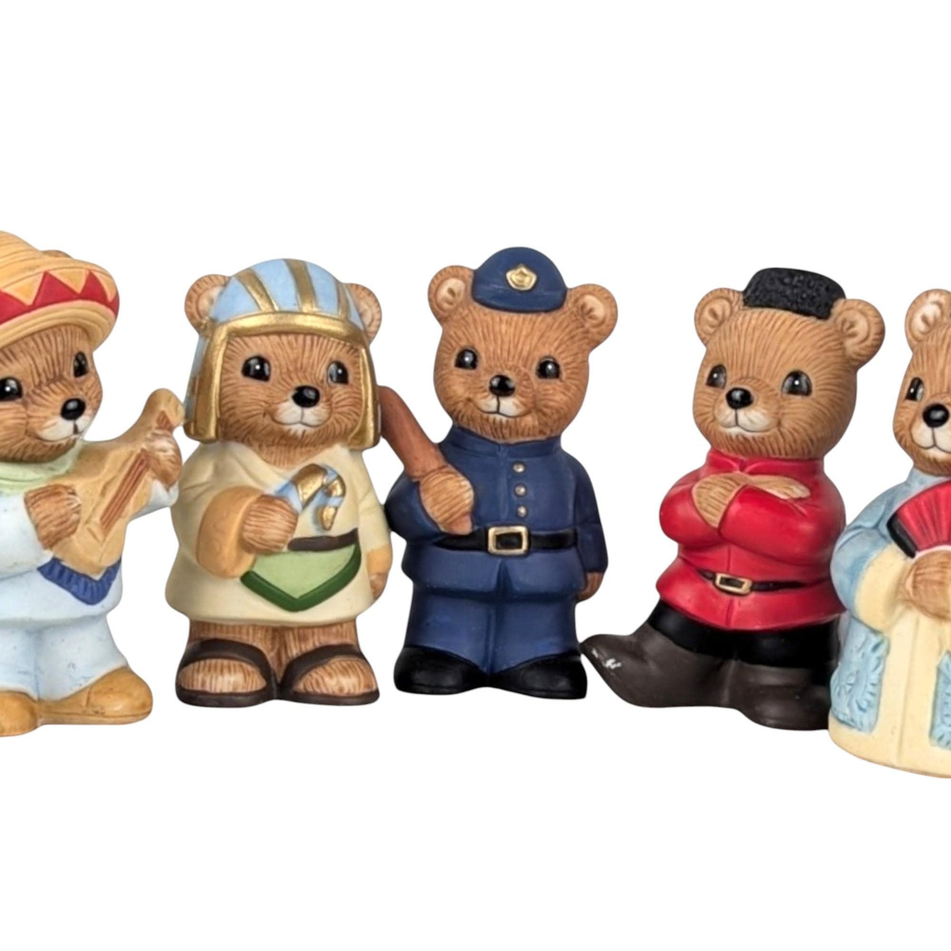 Vintage Homco Ceramic Bear Figurines: International Cultures Set