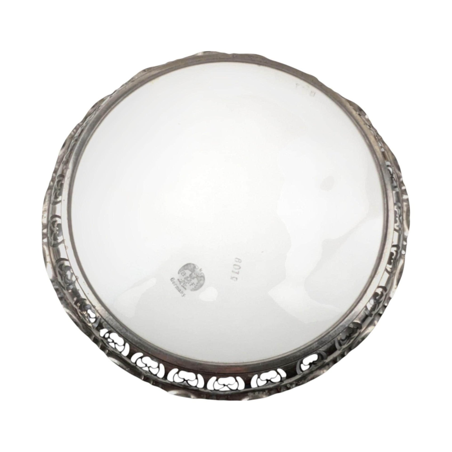 Vintage BMF Germany Floral Tile Tray: Hand-Painted Porcelain Centerpiece