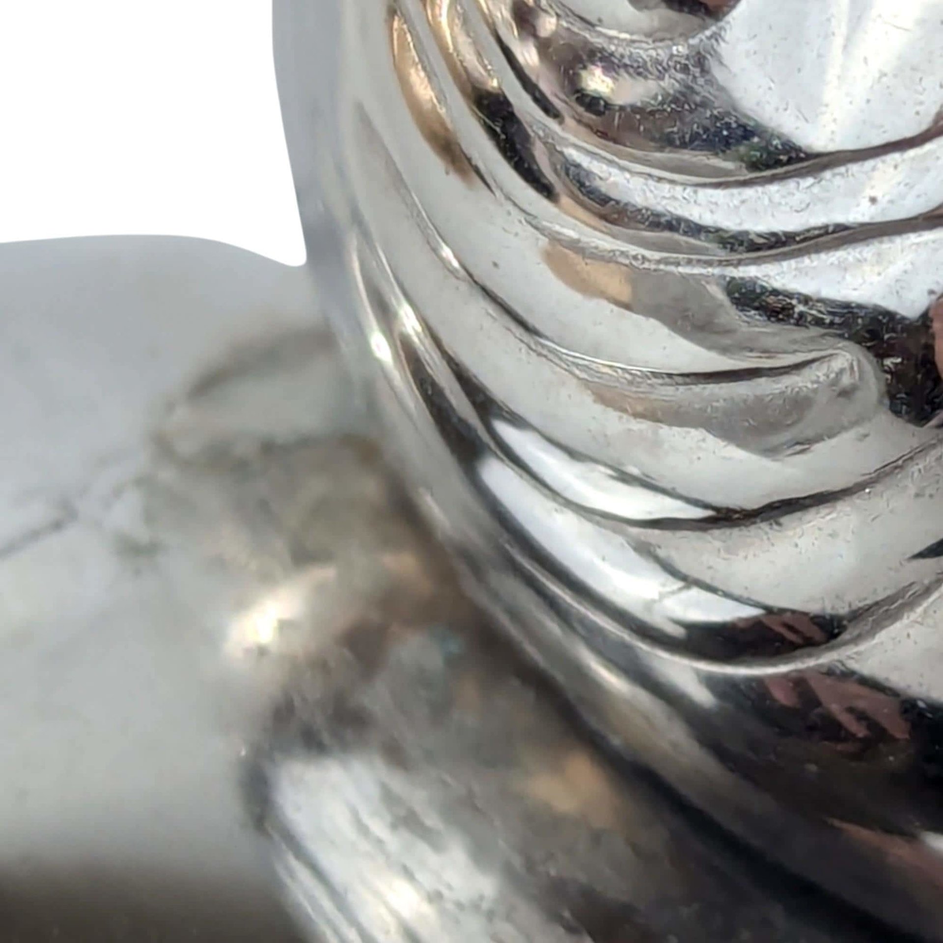 Vintage Raimond Roly Poly Clown Bank: Silver Metal Figural Toy