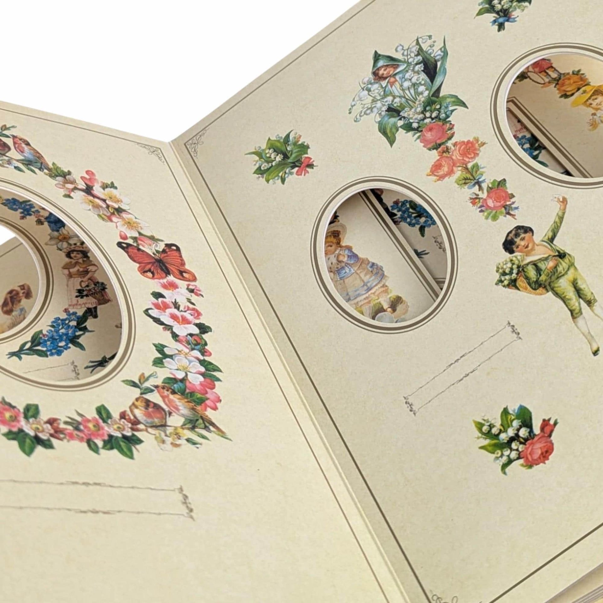 Vintage Victorian Photo Album: Floral Butterfly Design, 35 Photos