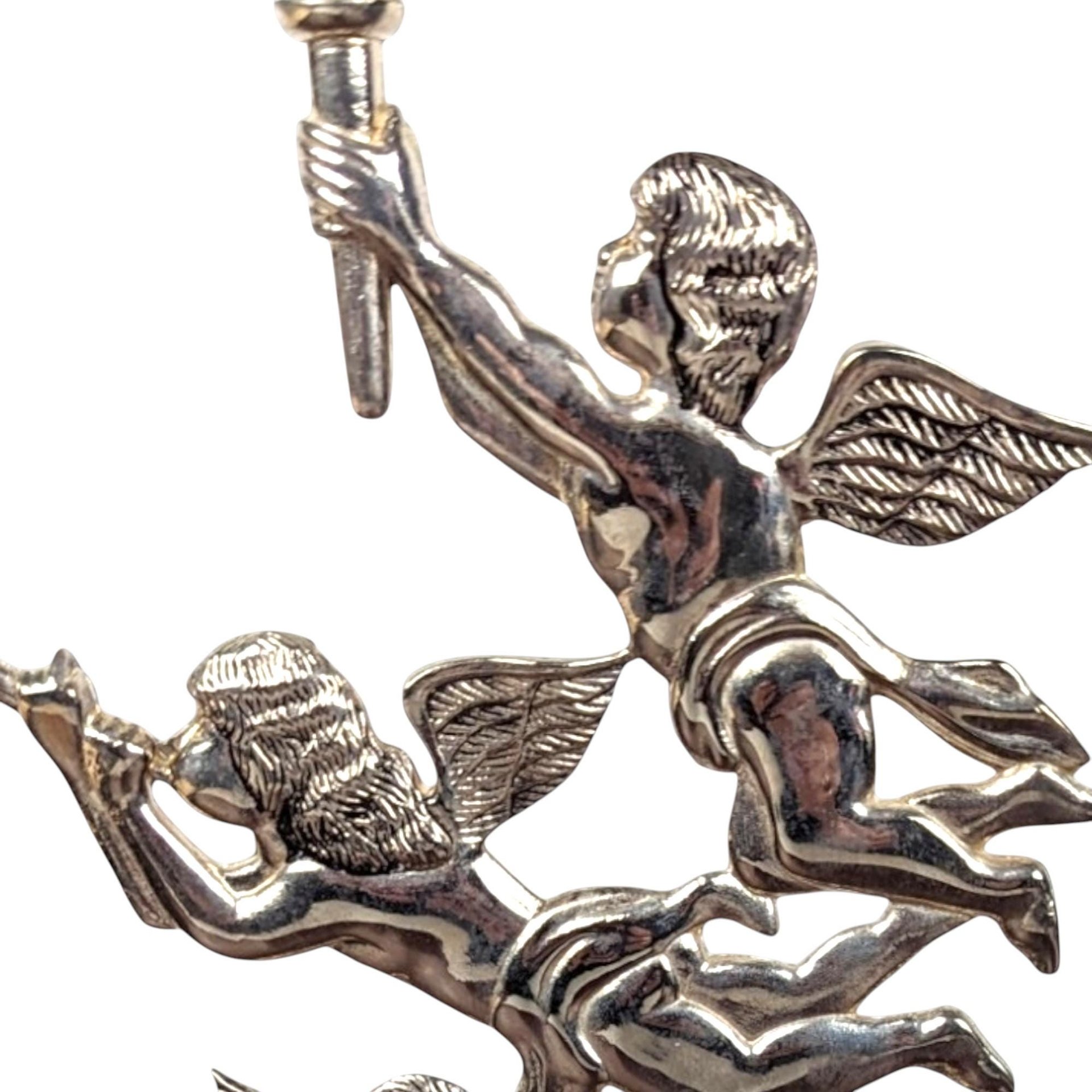 Godinger Silver Plate Candlestick, Cherub Candle Holder, Angel Candle Holder, Vintage Home Decor
