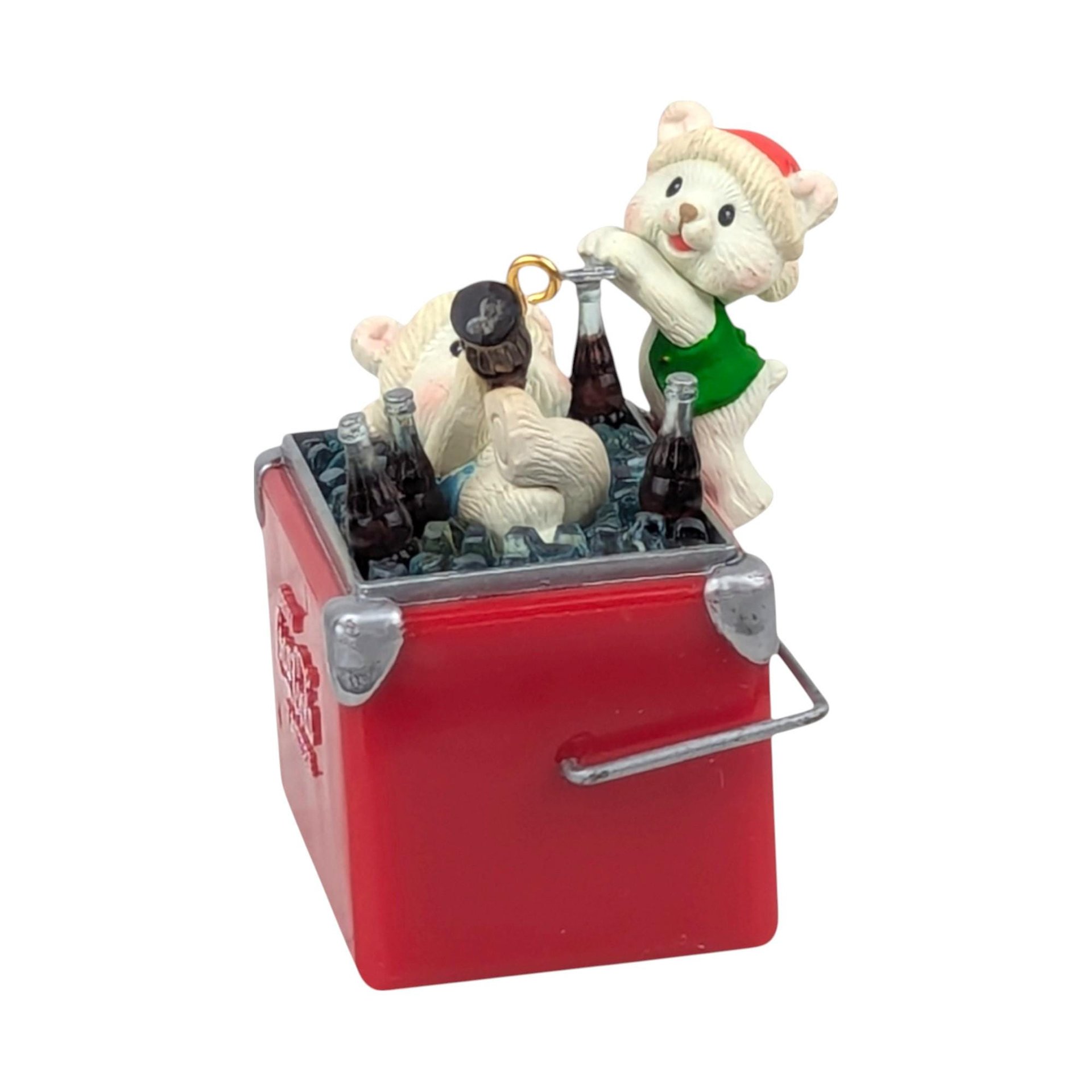 Vintage Coca Cola Ornament Choice: 1994 Enesco Bear & Carlton Cards