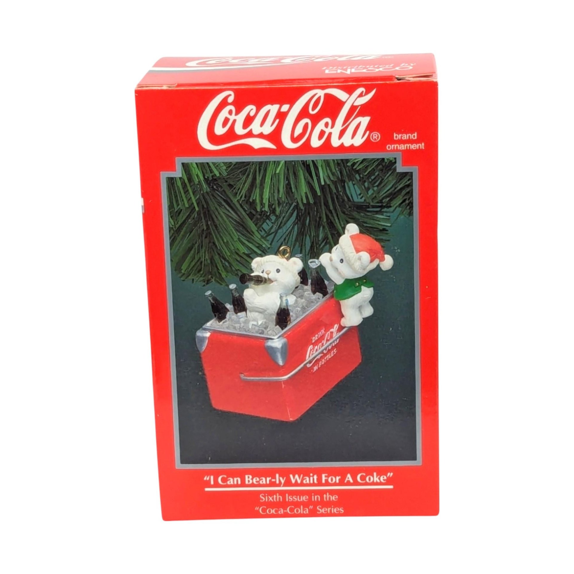 Vintage Coca Cola Ornament Choice: 1994 Enesco Bear & Carlton Cards