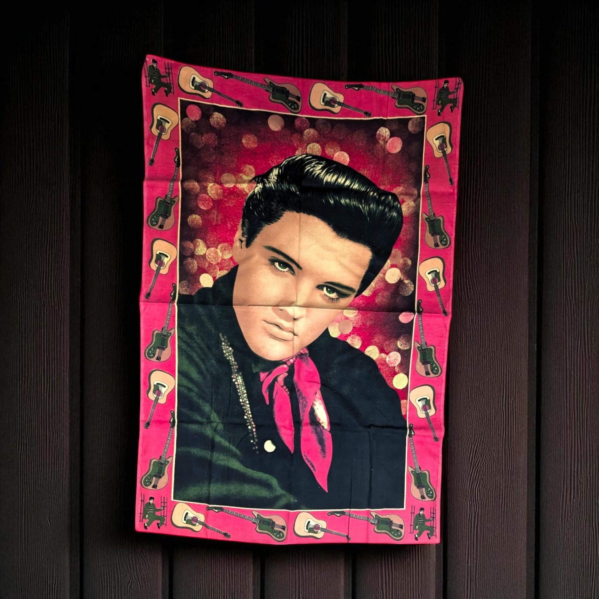 Vintage Elvis Tapestry, 52x34", Music Memorabilia, Rock and Roll Decor, Gift for Elvis Fan, Wall Hanging
