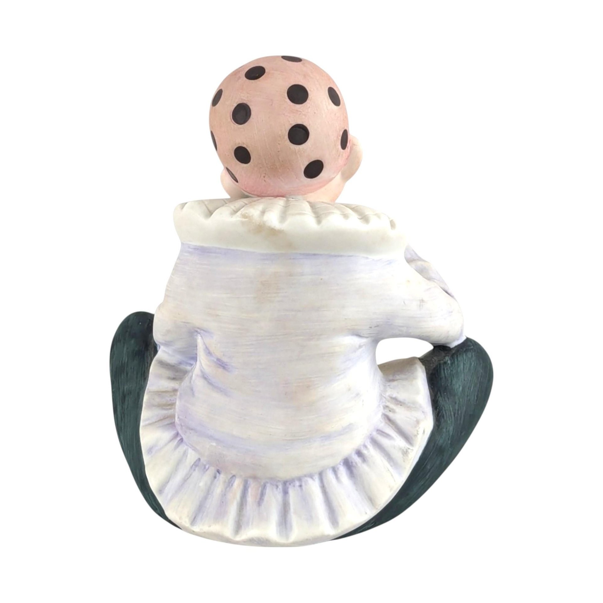 Vintage Ceramic Harlequin Clown Music Box, Rotating Musical Figurine, Collectible Clown, Unique Gift, Home Decor