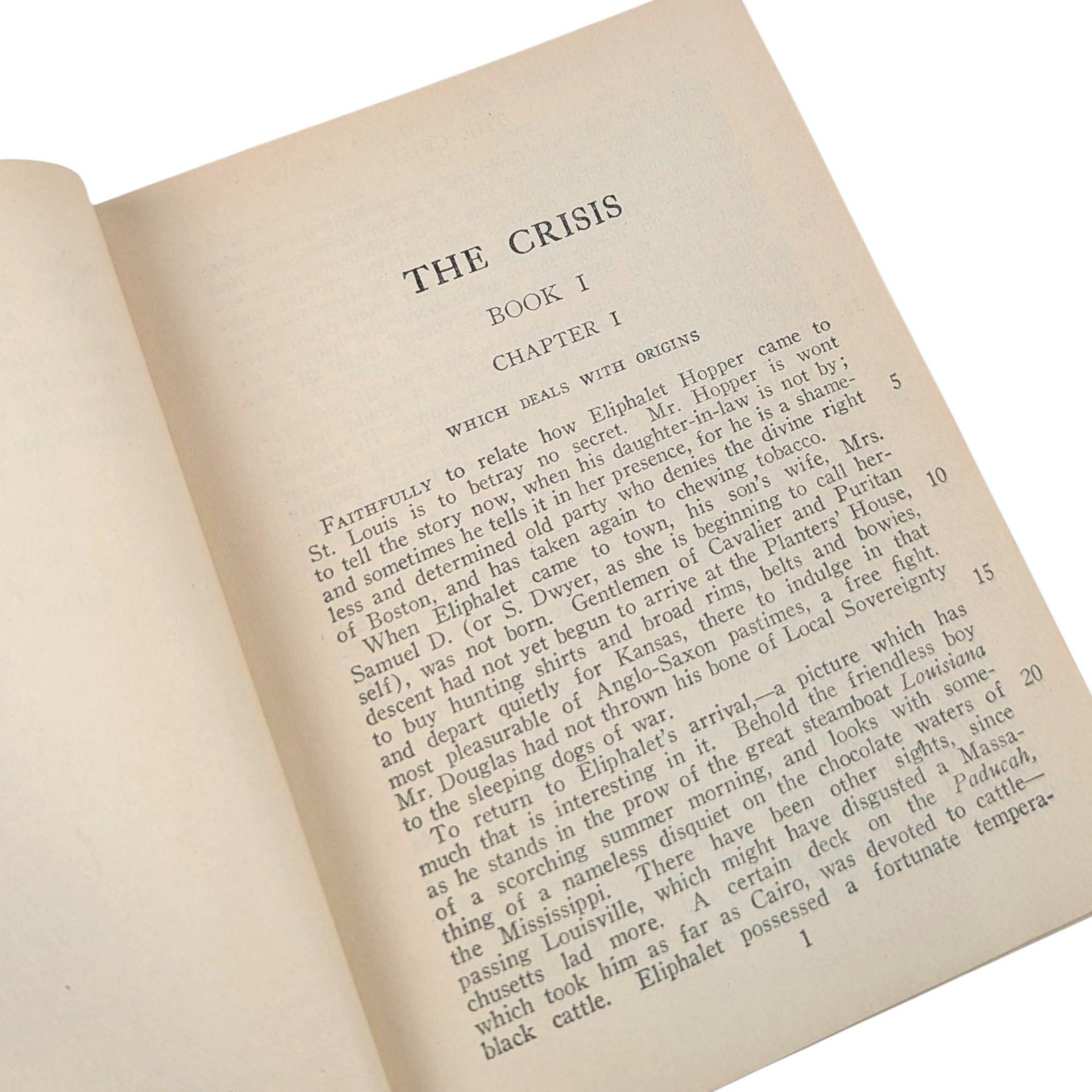 Antique American Civil War Novel: The Crisis, 1922 Macmillan Edition