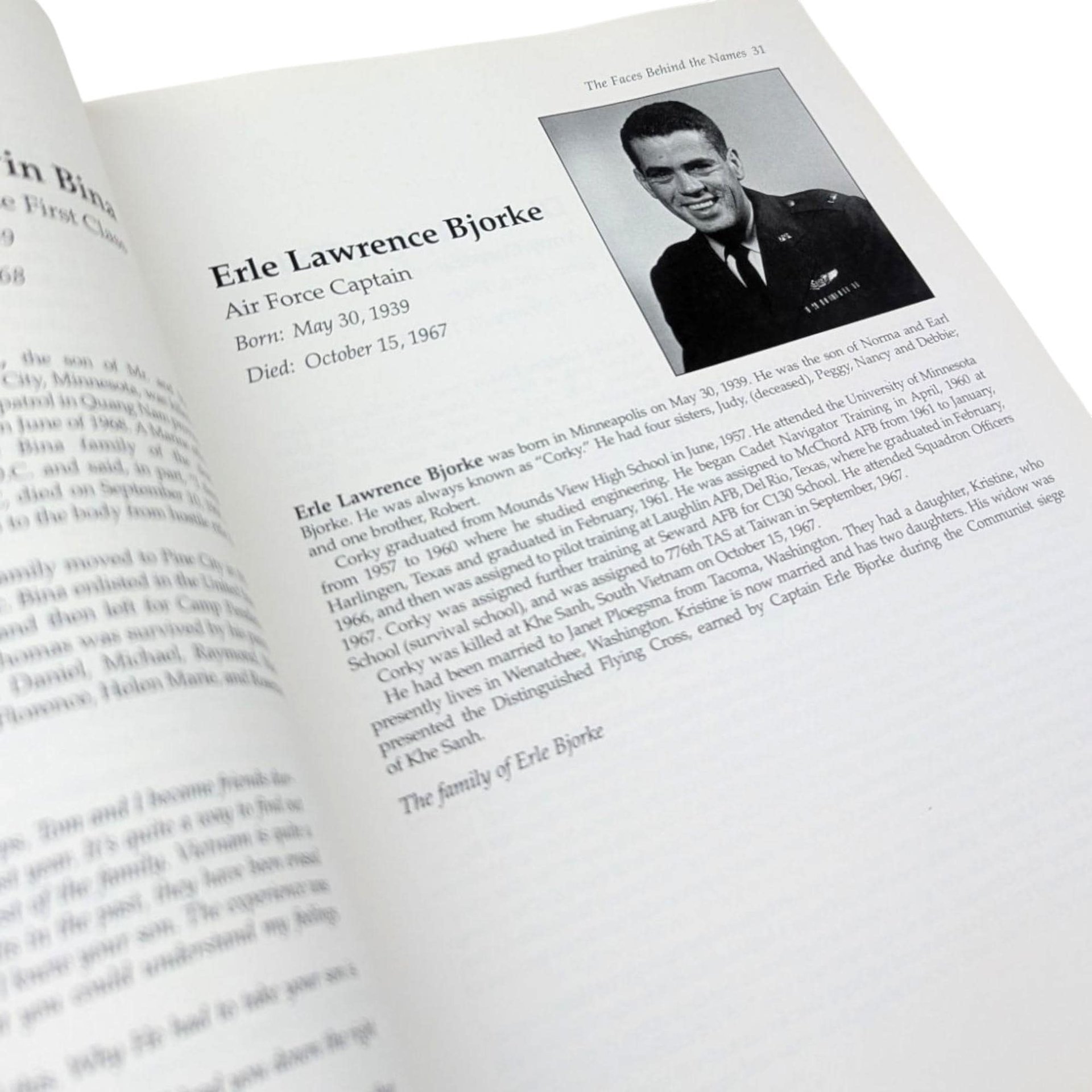 Signed Vietnam War History Book: "The Faces Behind the Names" by Don Ward
