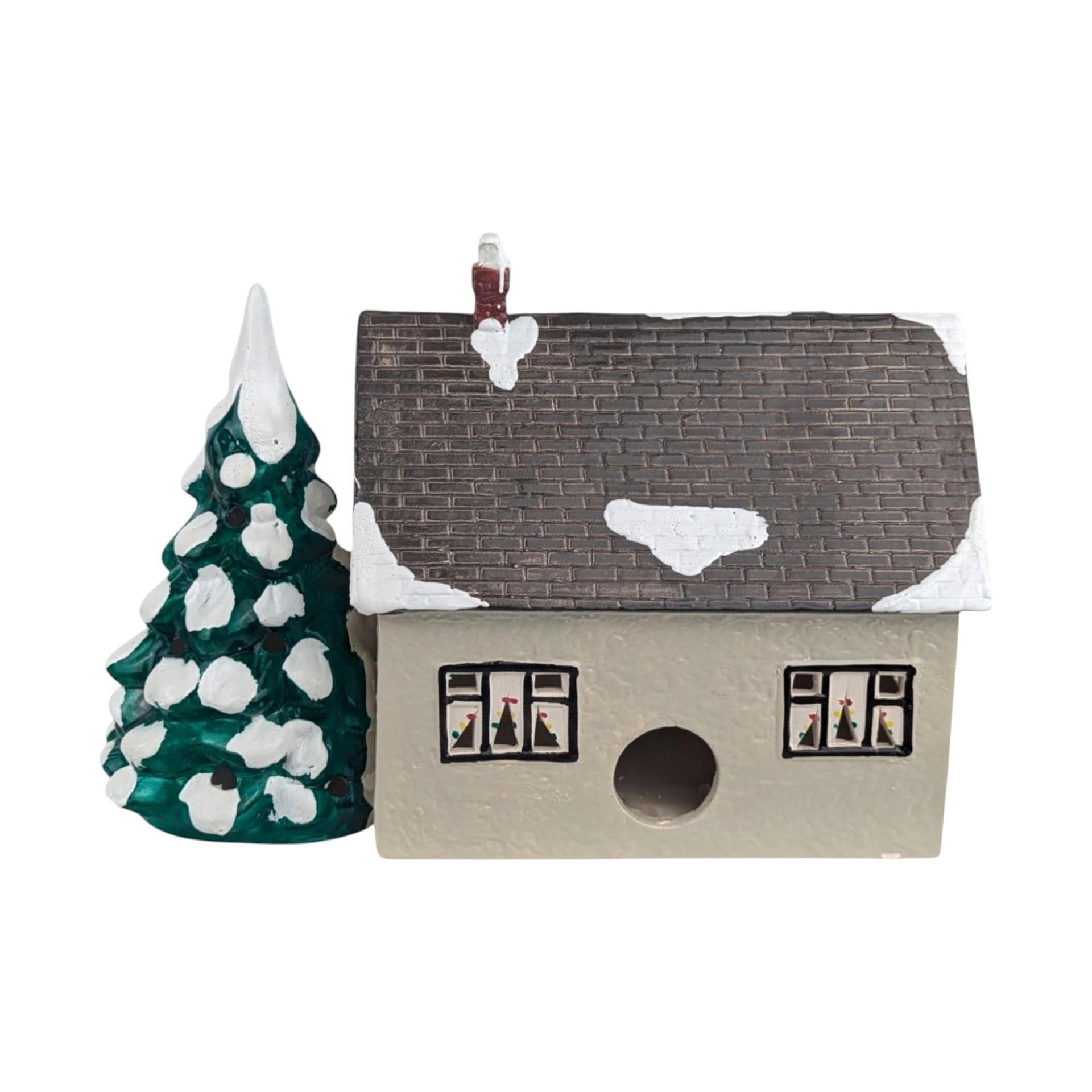 Vintage 1986 Dept 56 Stucco Bungalow Village House, Christmas Village Display, Holiday Decor, Gift for Collector
