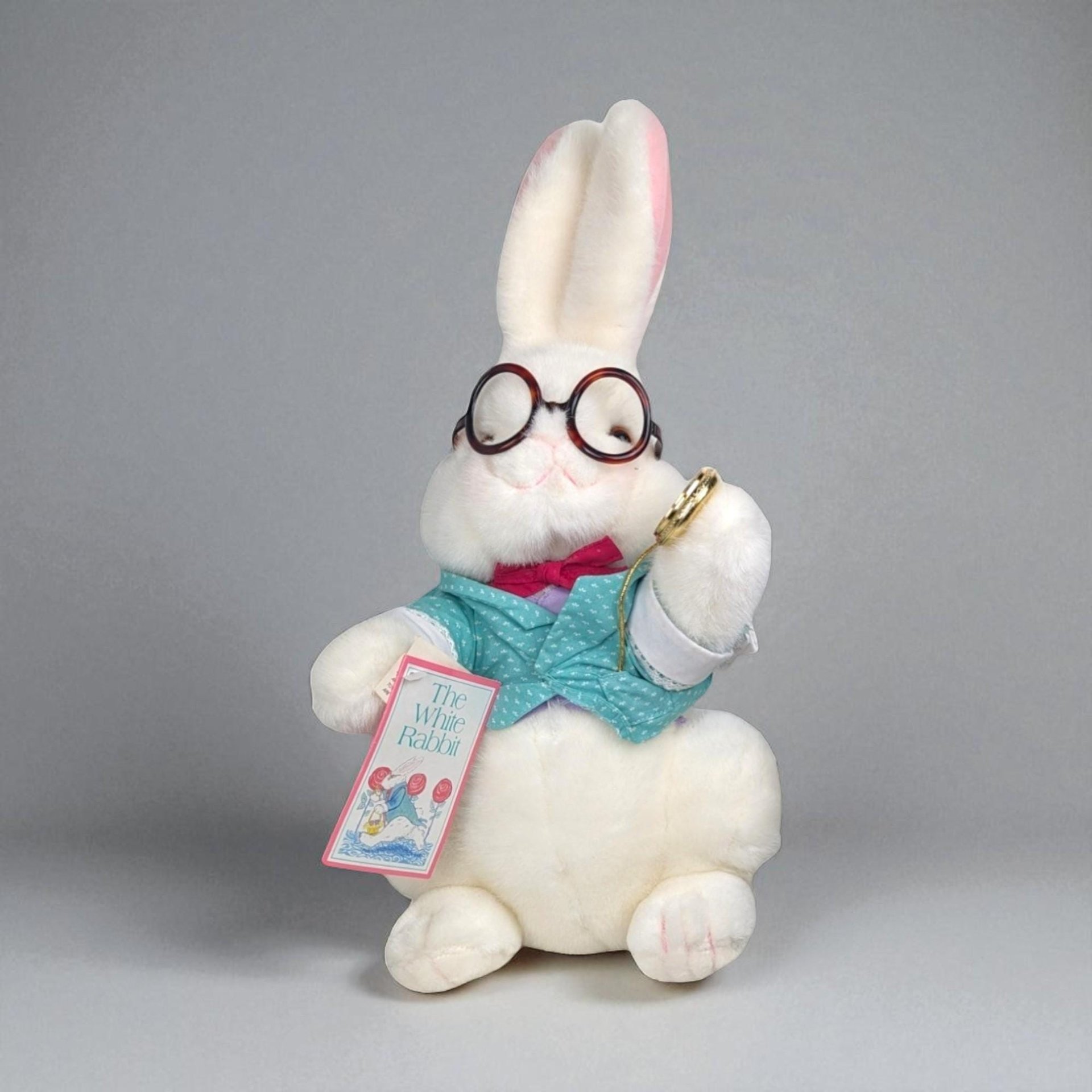 Vintage 1991 White Rabbit Plush: Target Alice in Wonderland Stuffed Animal