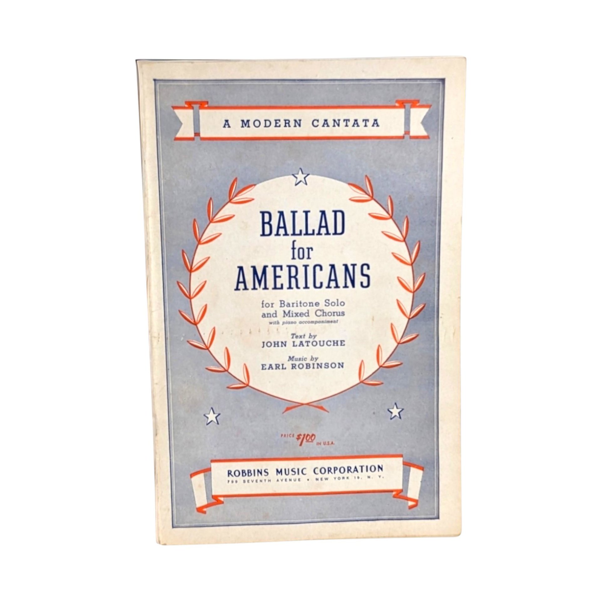 Vintage Earl Robinson Sheet Music: Ballad for Americans Choral Cantata