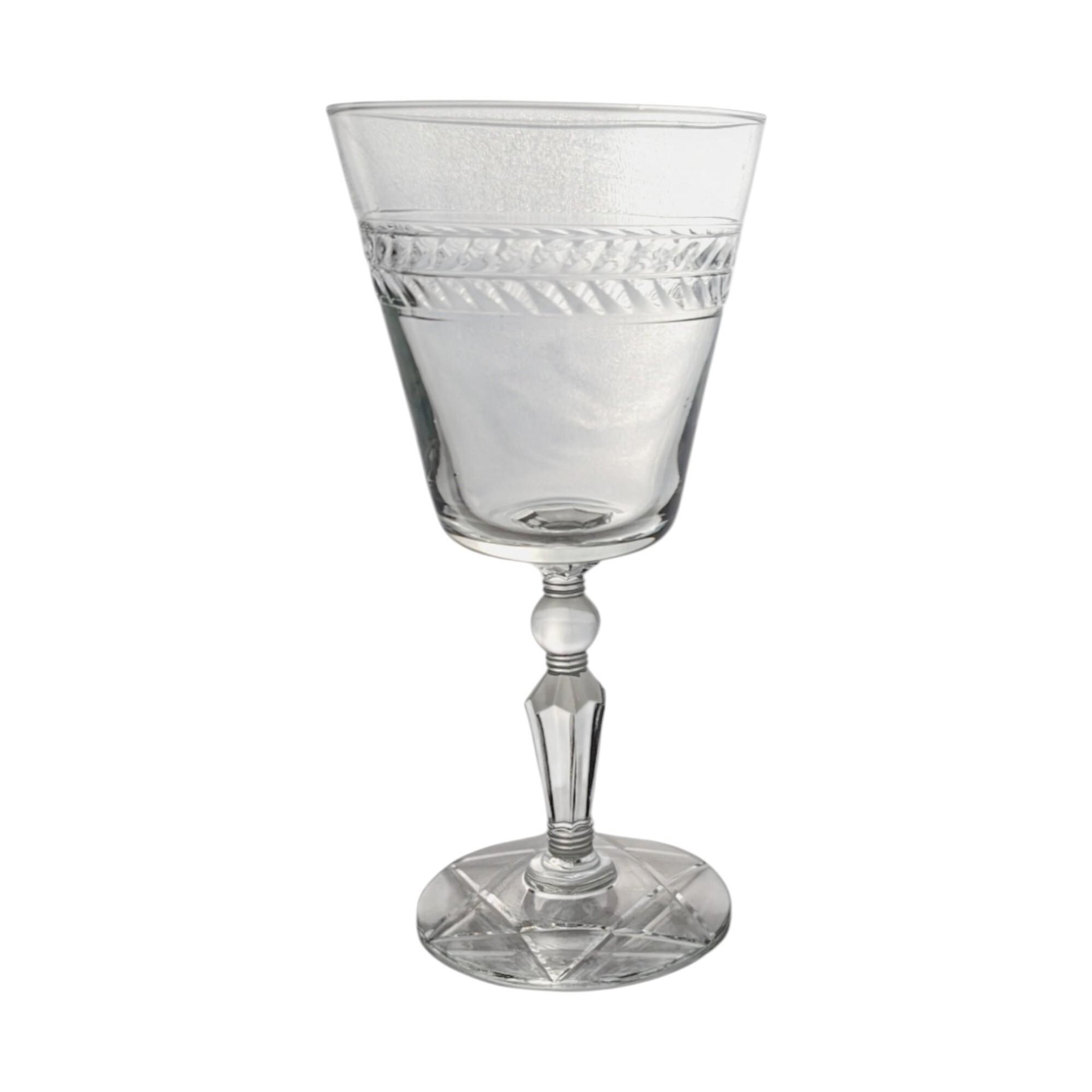 Etched Rock Sharpe Jefferson Water Glasses - Mid-Century Barware, Set of 5