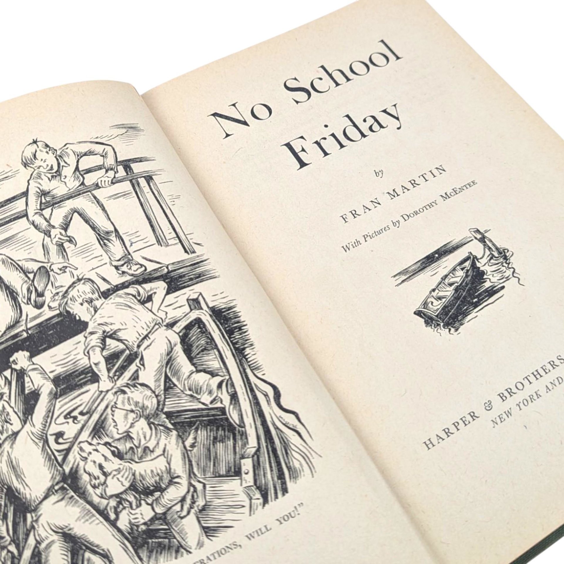 Vintage 1945 No School Friday Hardcover: Mid-Century Children's Book