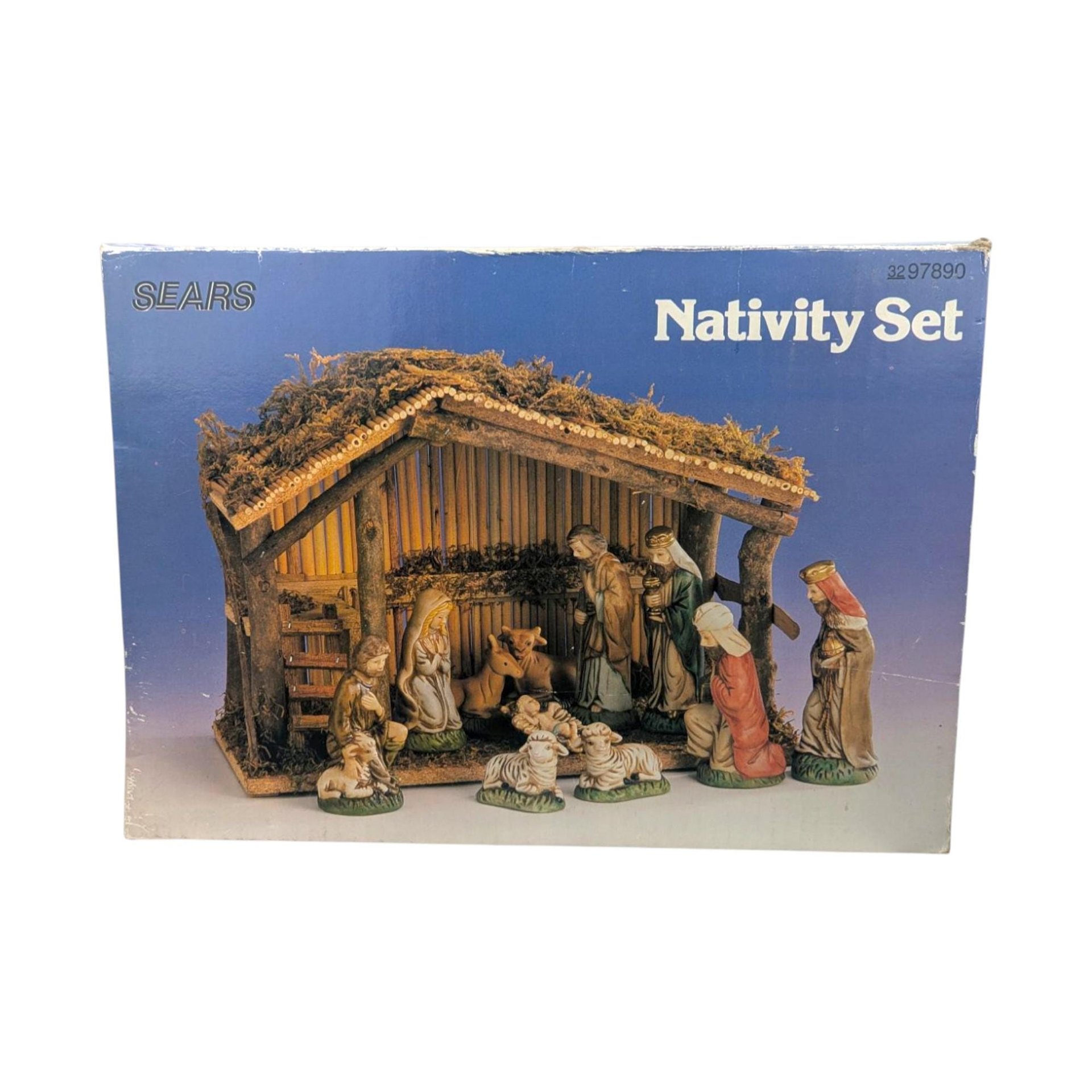 Vintage Wooden Nativity Set: Sears Collectible Christmas Decor