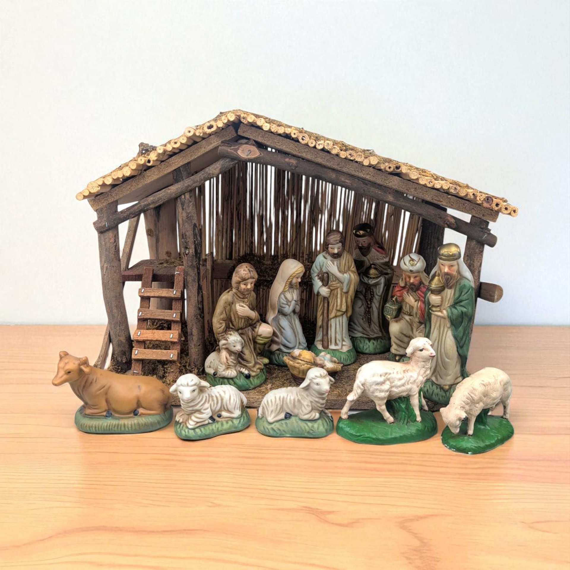 Vintage Wooden Nativity Set: Sears Collectible Christmas Decor