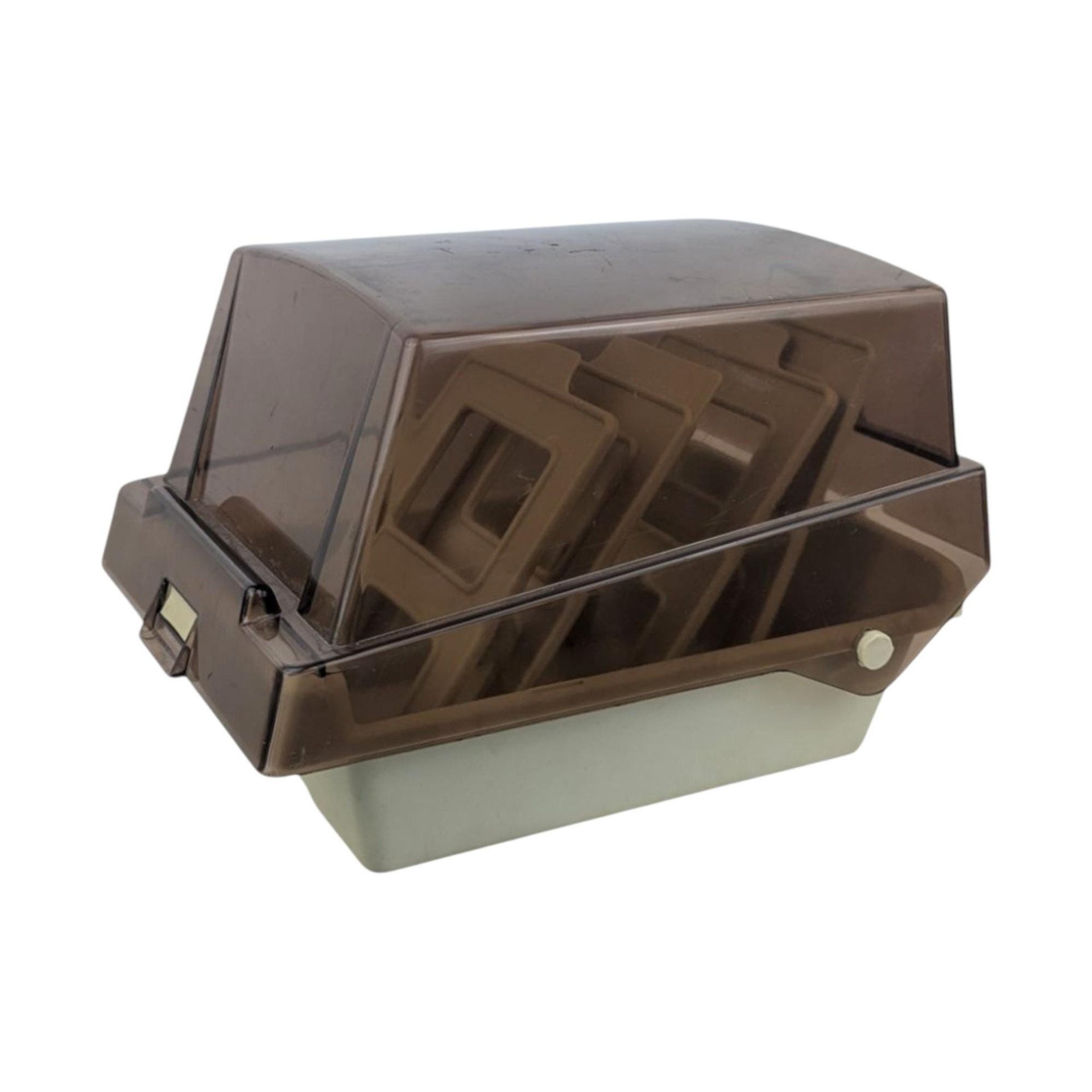 Vintage Eichner Floppy Diskette Storage Case: Smoked Lid, 4 Dividers