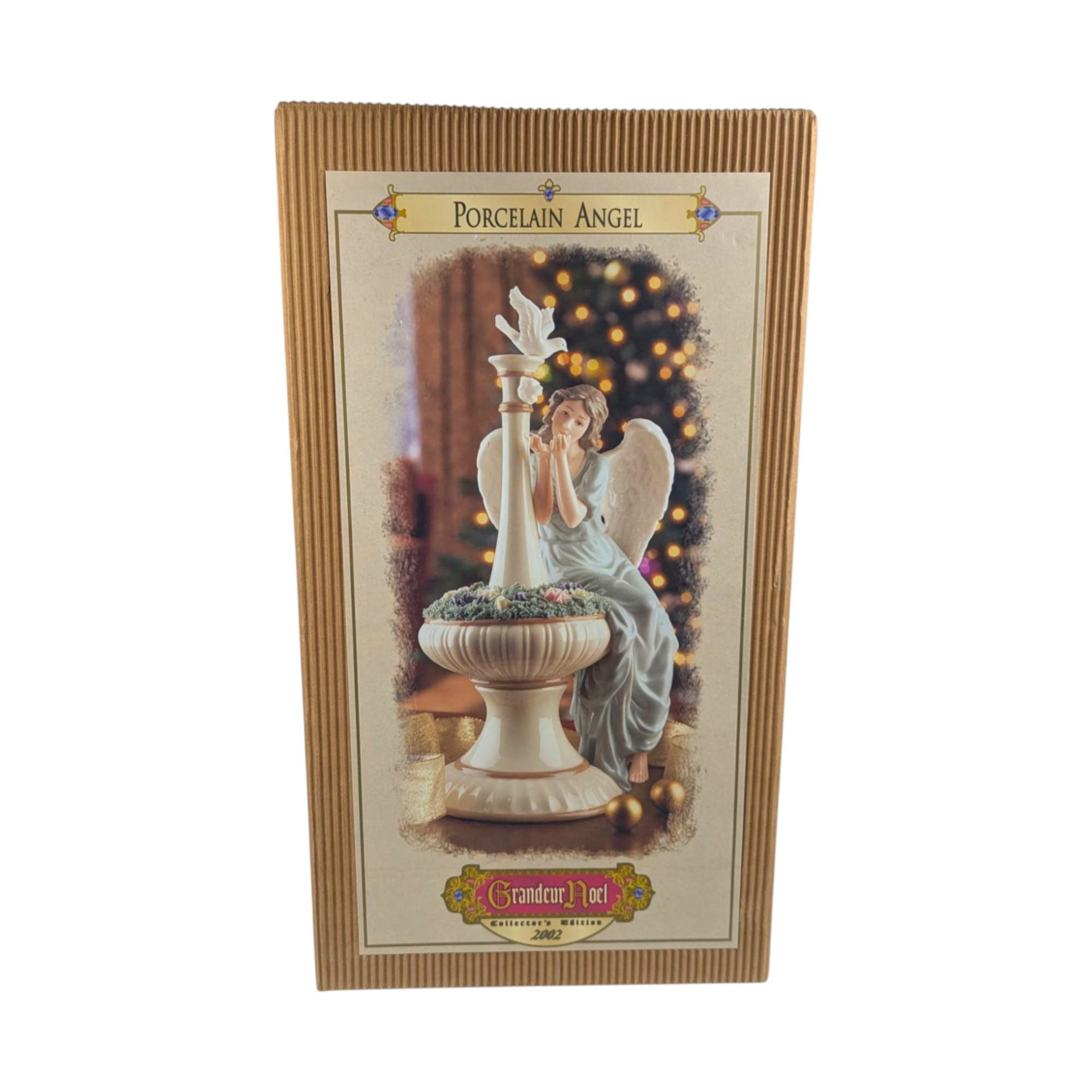 Grandeur Noel Porcelain Angel Figurine: Christmas Serenity Decor