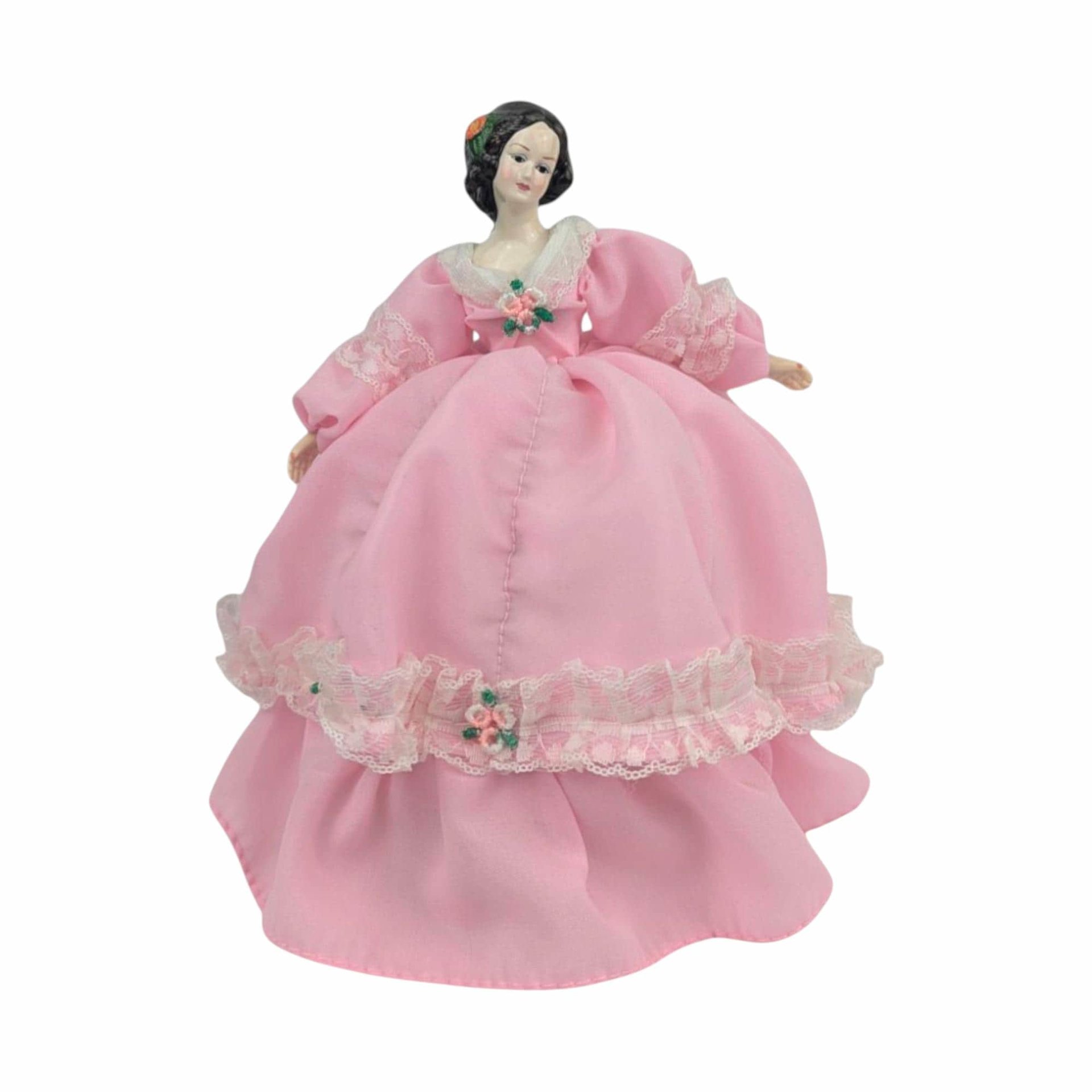 Vintage Bradley Musical Doll: Laura's Theme, Pink Lace Gown