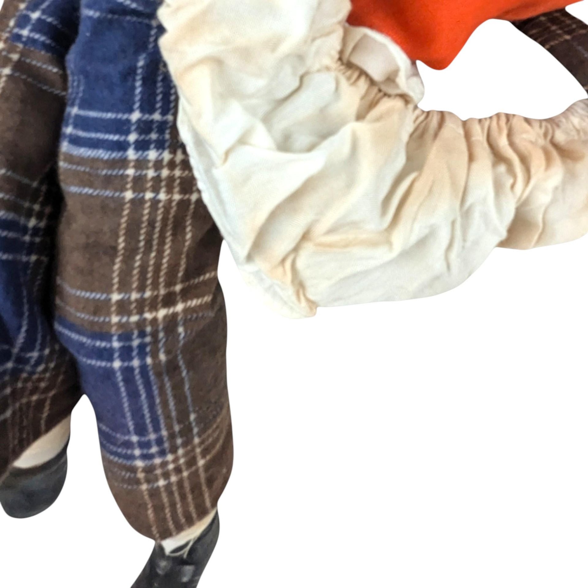 Vintage Sitting Clown Doll: Plaid Pants, Collectible Decor