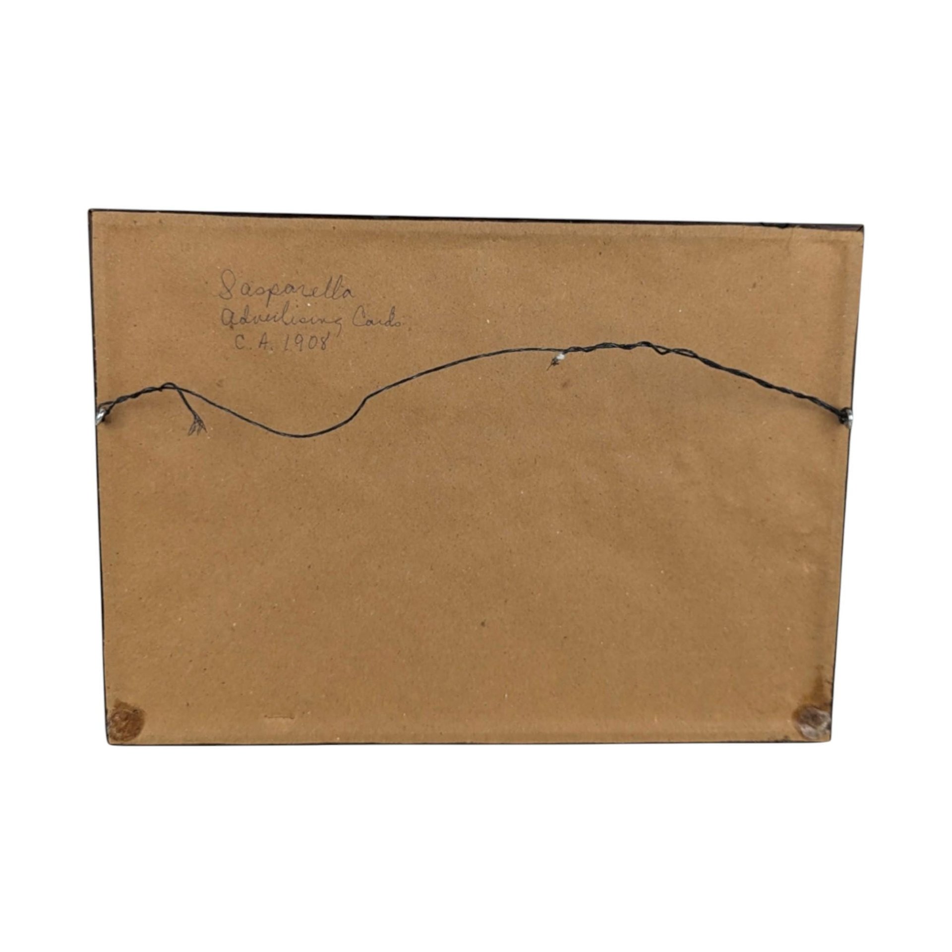 Vintage Sasparilla Advertising Cards: Children & Dogs Framed Wall Decor (Set of 2, 10.5x8")