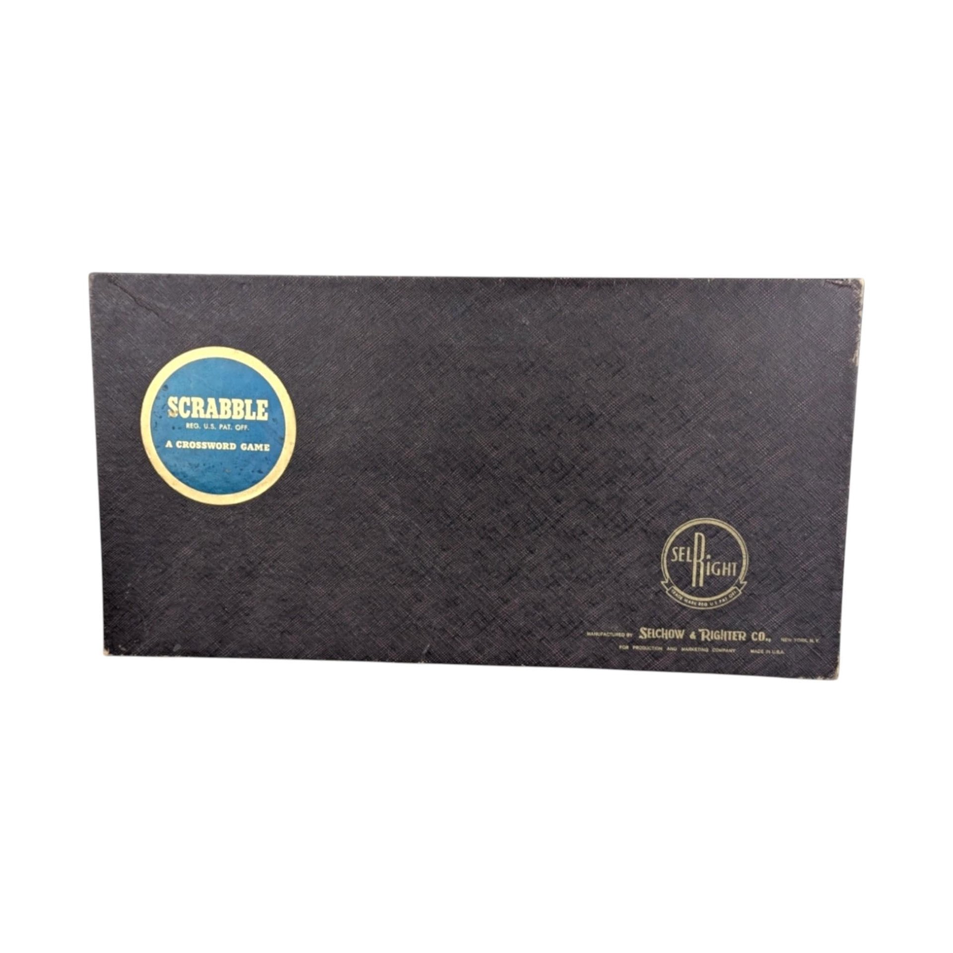 Vintage 1953 Scrabble Game: Selchow & Righter, Missing 1 Tile, Instructions Inside Box