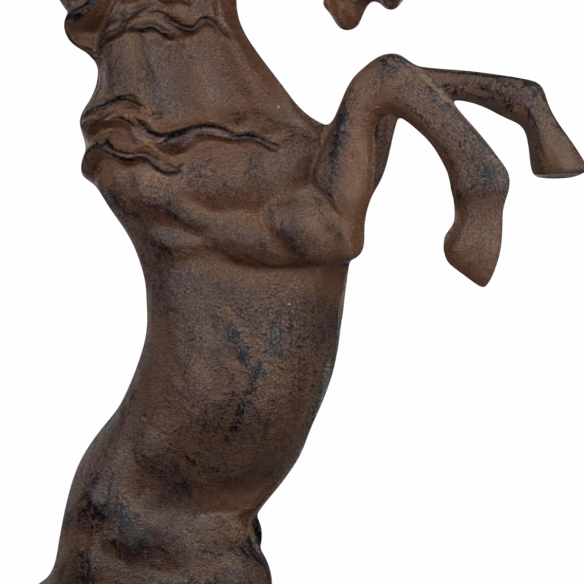 Vintage Cast Iron Rearing Horse Statue: Equestrian Farmhouse Decor