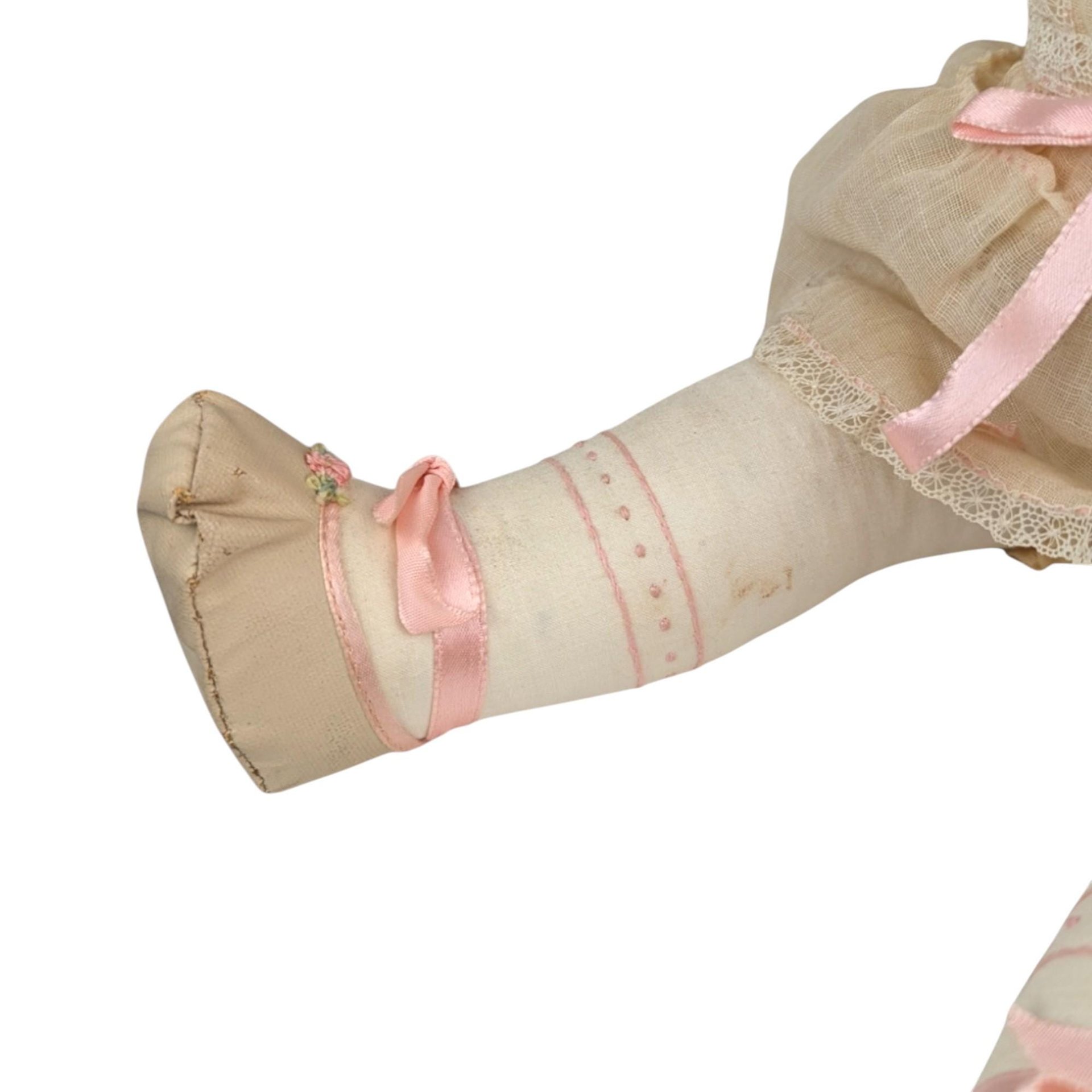 Vintage Handmade Cloth Doll: 17" Collectible Doll with Bonnet