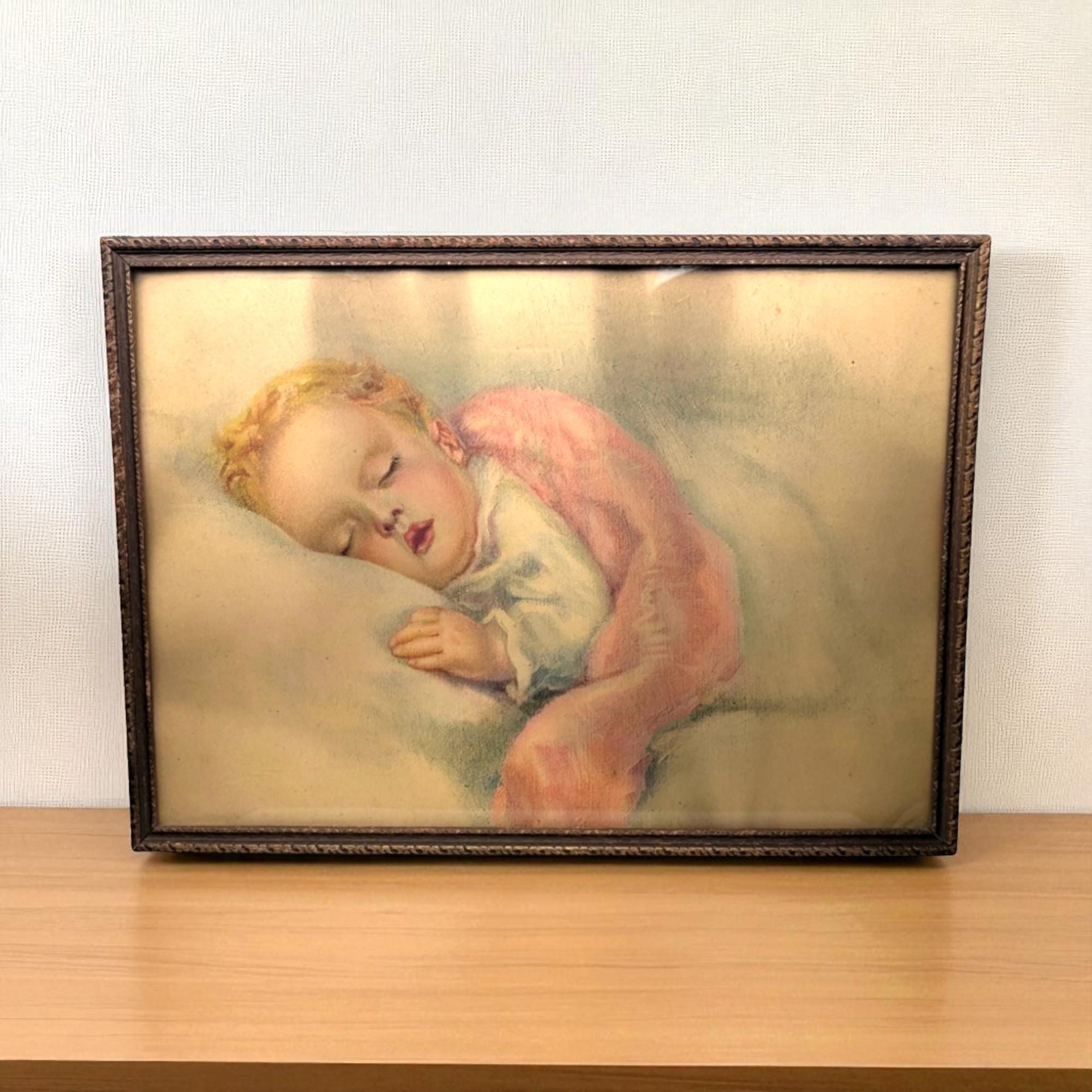 Vintage Bessie Pease Gutmann Baby Print: Framed Nursery Wall Art