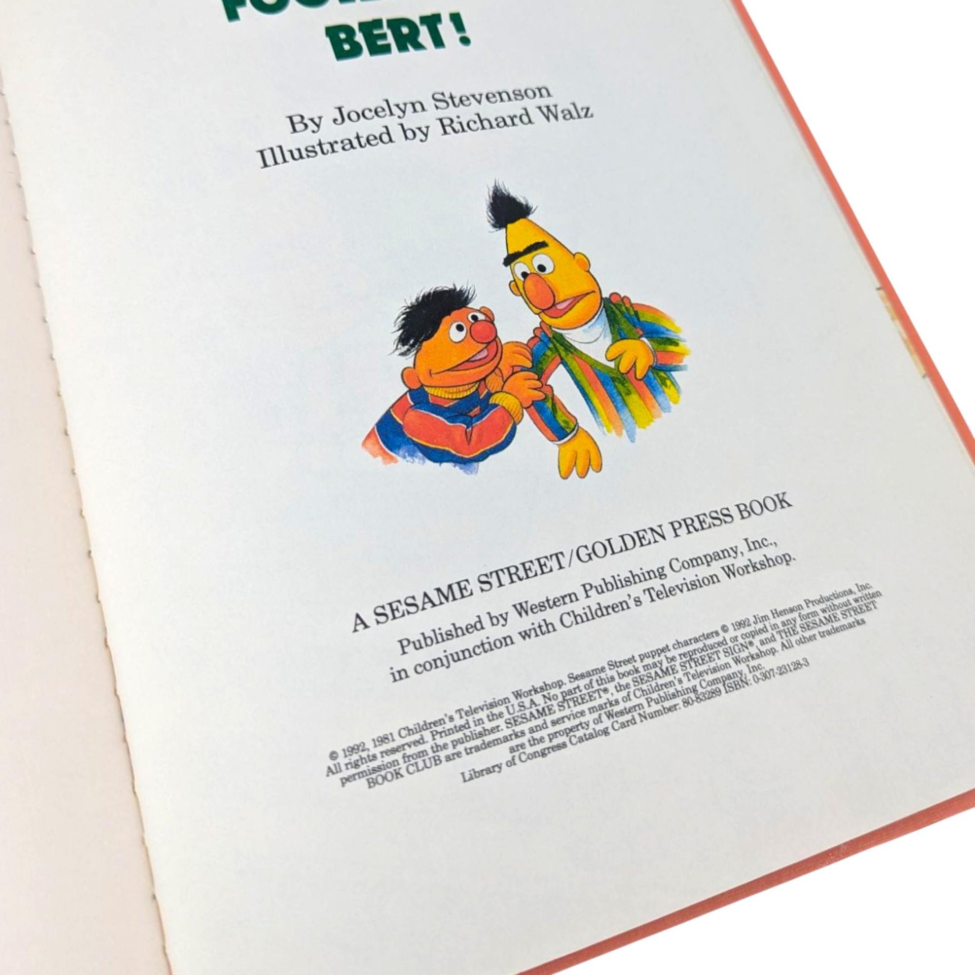 1992 Sesame Street Fooled You Bert! Hardcover Book, Bert and Ernie Story, Children's Book Gift