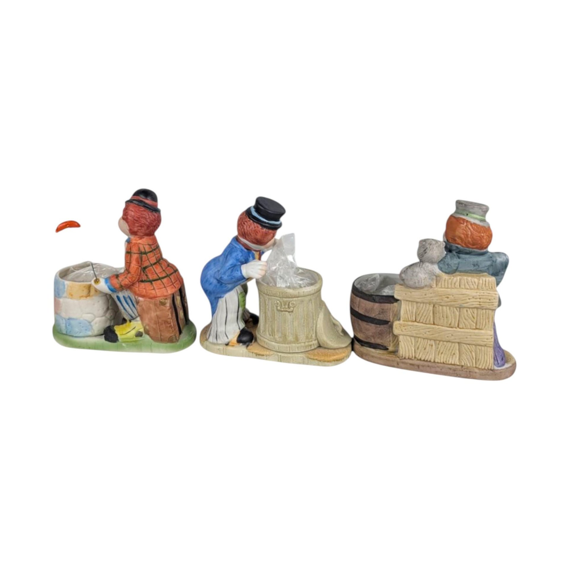 Vintage Hobo Luvkins Candle Holder Set, Ceramic Figurines, Whimsical Hobo Art, Collectible Candle Holders, Unique Home Decor, Set of 6