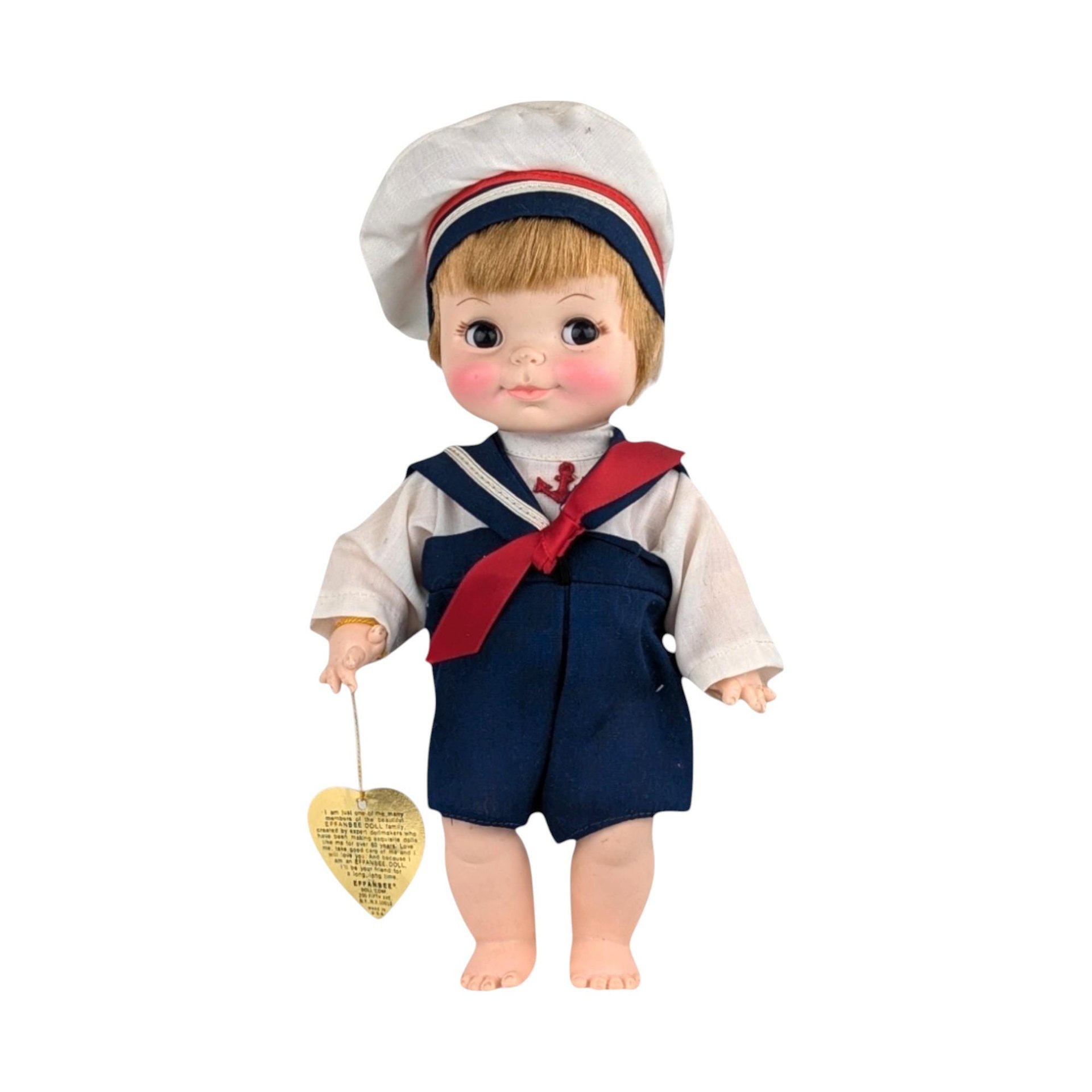 Vintage Effenbee Half Pint Sailor Doll: 10.5" Collectible Plastic Toy