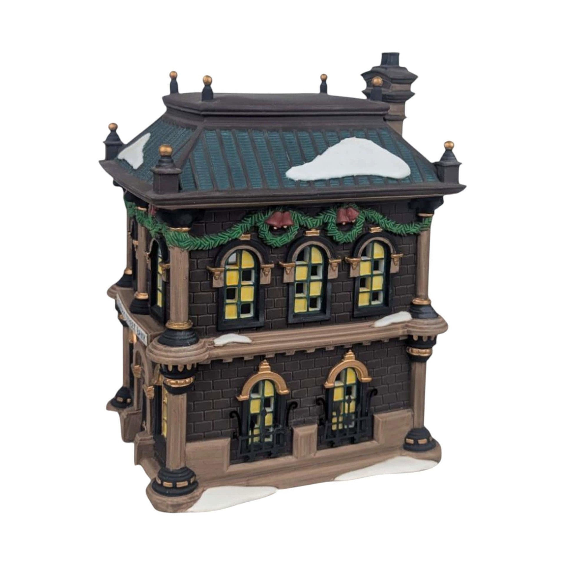 Dept 56 Blenham Street Bank: 1995 Dickens Village Light Up Building