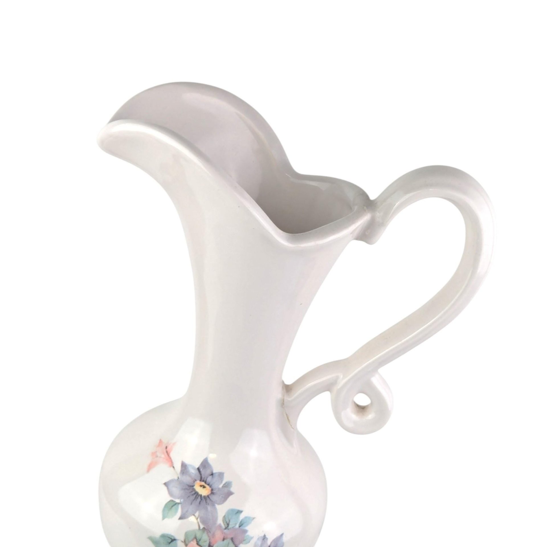 Vintage Royal Haeger Pitcher, White Ceramic Pitcher with Floral Design, Art Pottery, Mid-Century Modern, Vase, Home Decor