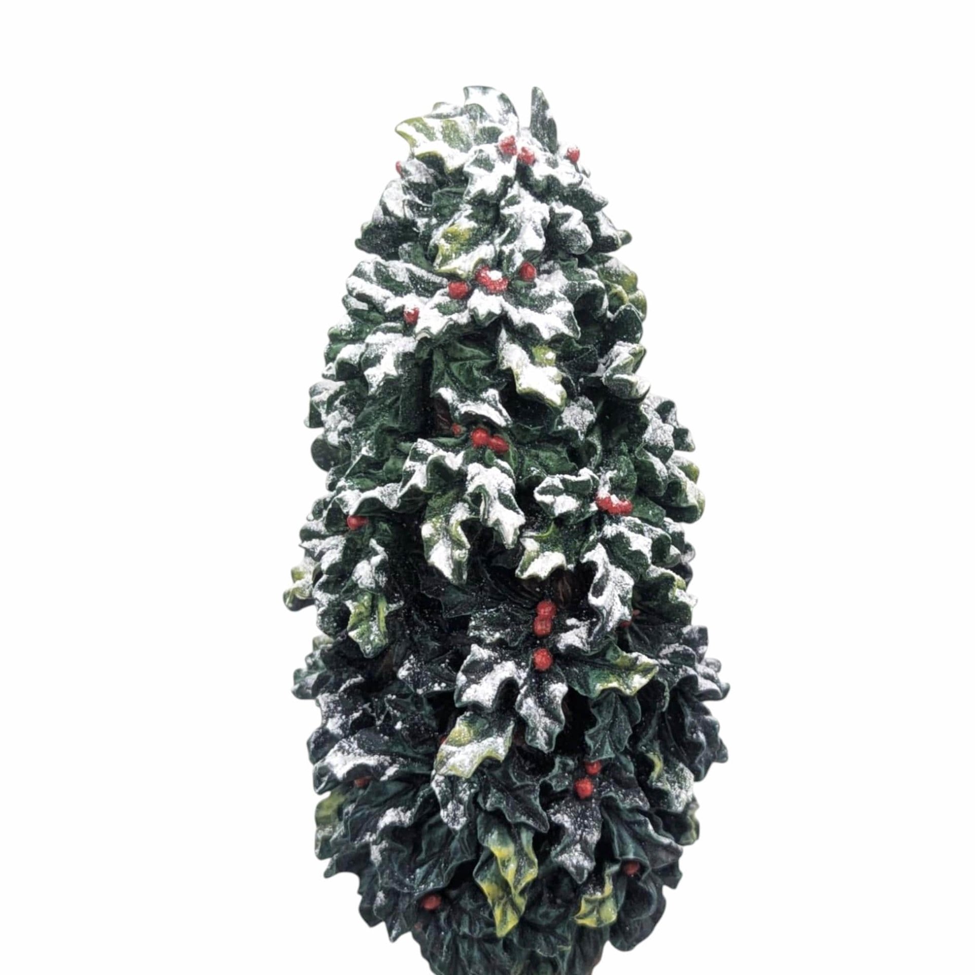 Vintage Dept 56 Holly Tree Figurine: 7" Christmas Village Accessory