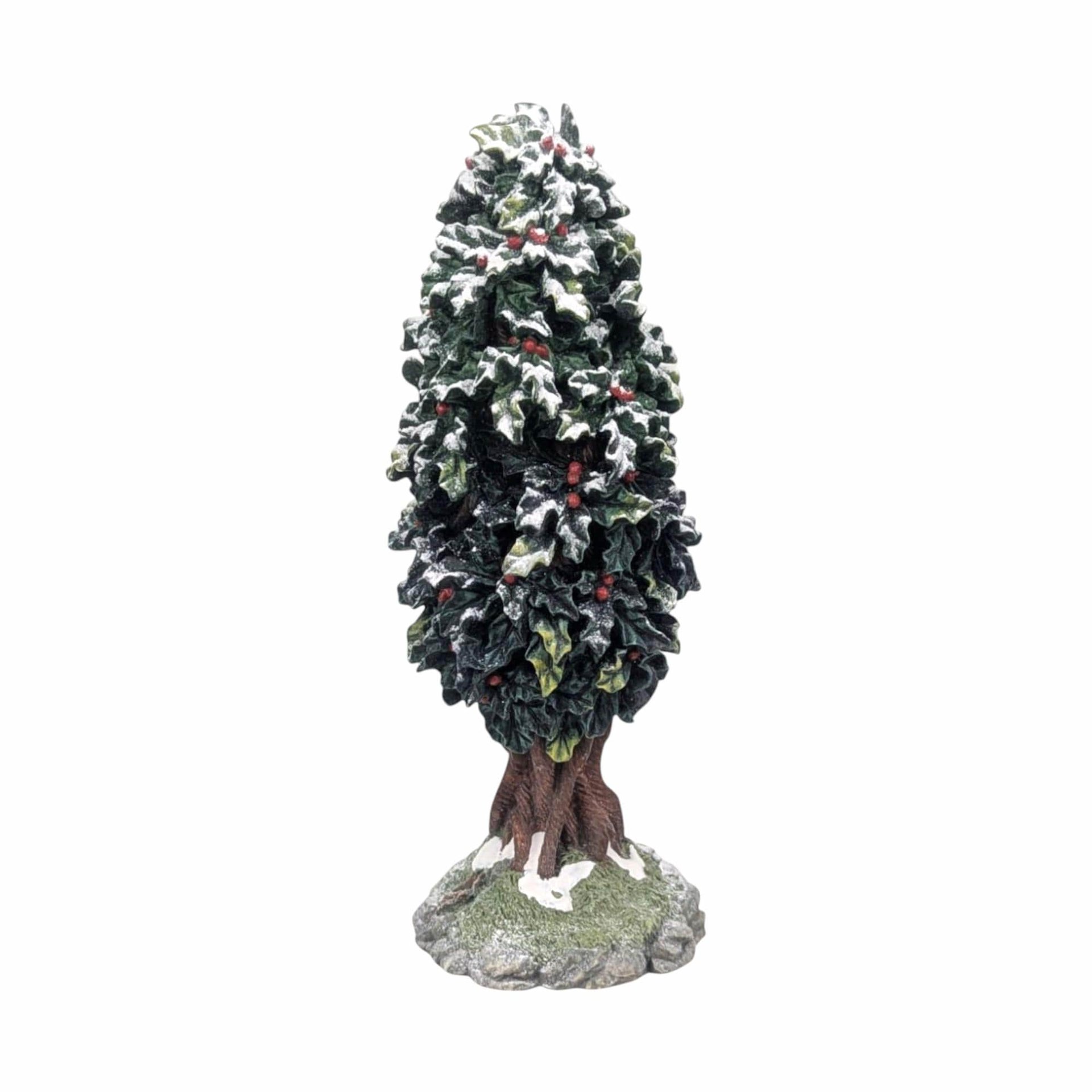 Vintage Dept 56 Holly Tree Figurine: 7" Christmas Village Accessory