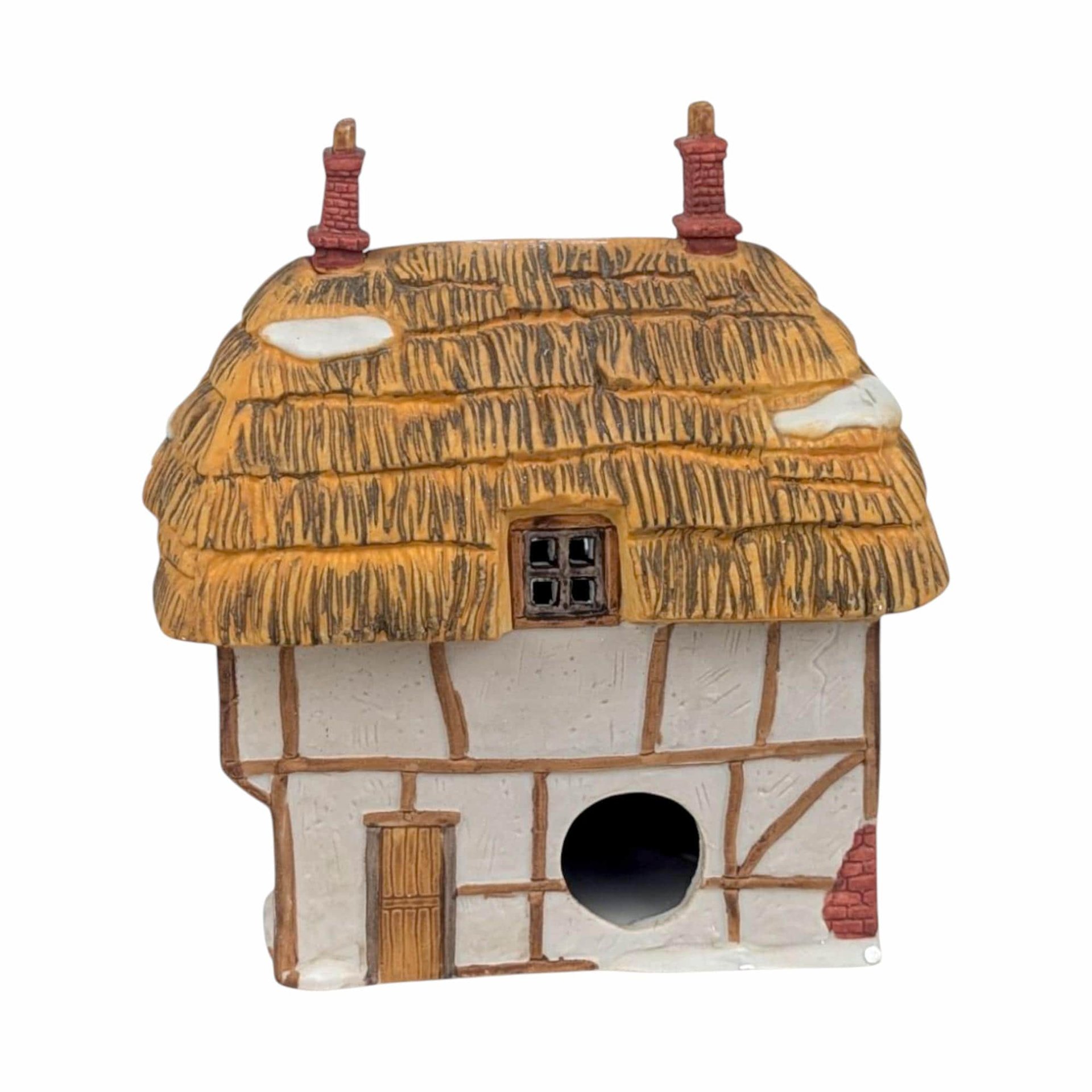 Vintage Dept 56 Dickens Village Thatched Roof Cottage: Lighted Christmas Decor