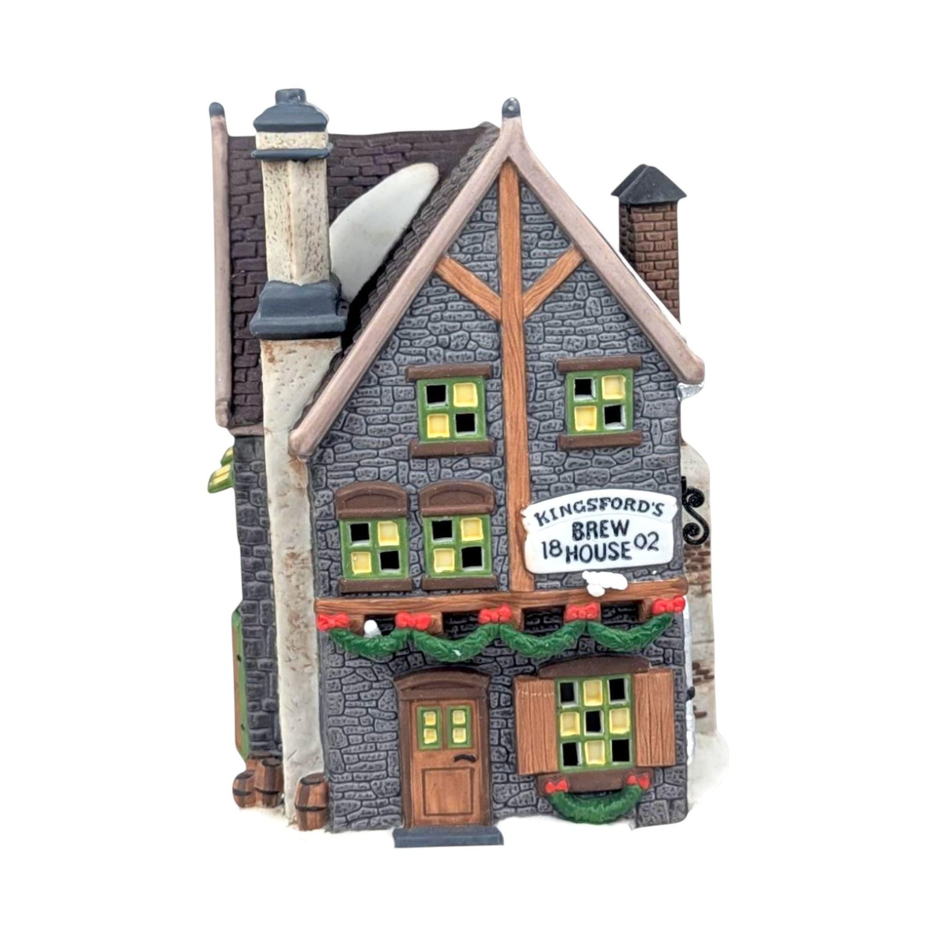 Dept 56 Dickens Village Kingsford's Brew House: Lighted Christmas Pub Decor