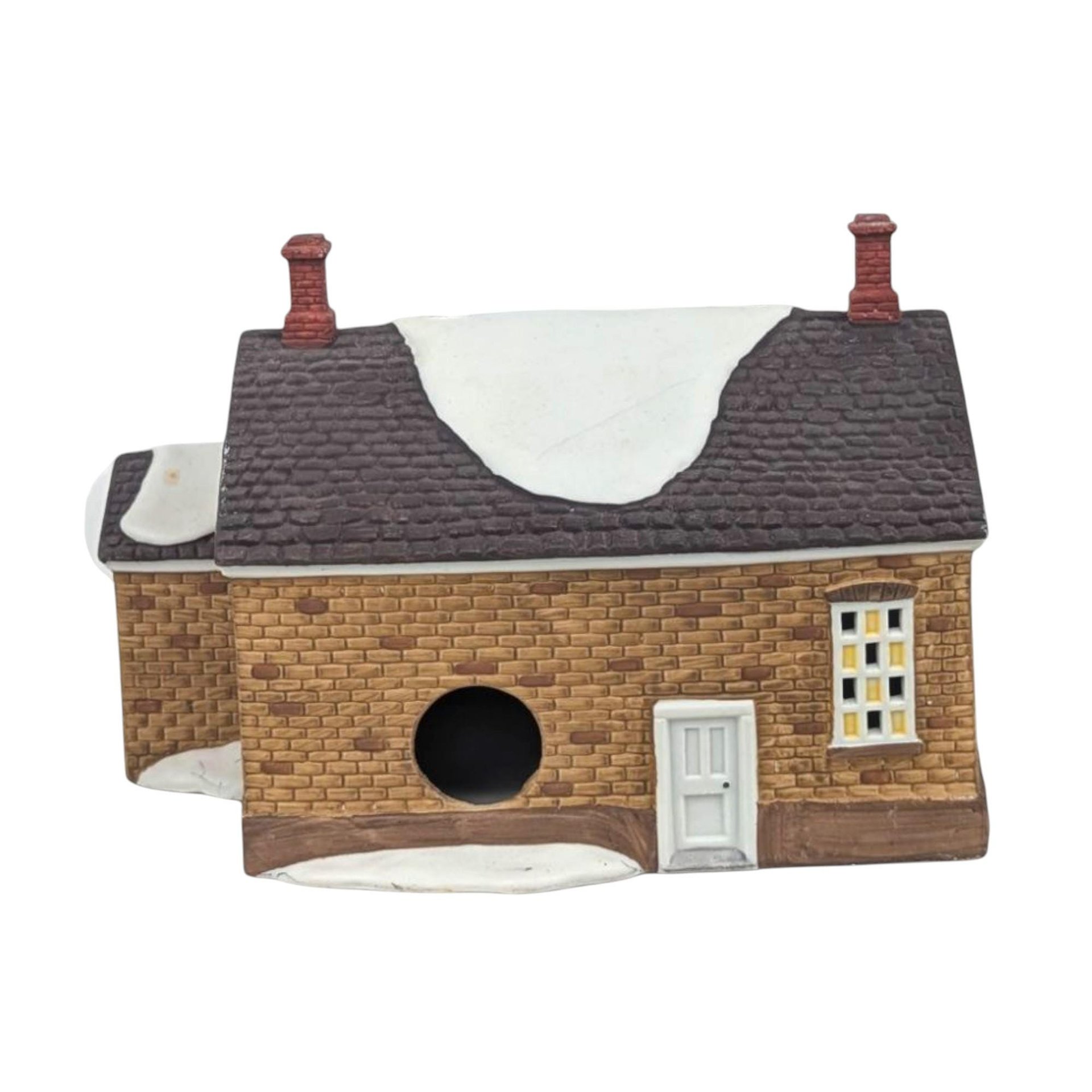 Vintage Dept 56 Stony Brook Town Hall: Lighted Porcelain New England Village