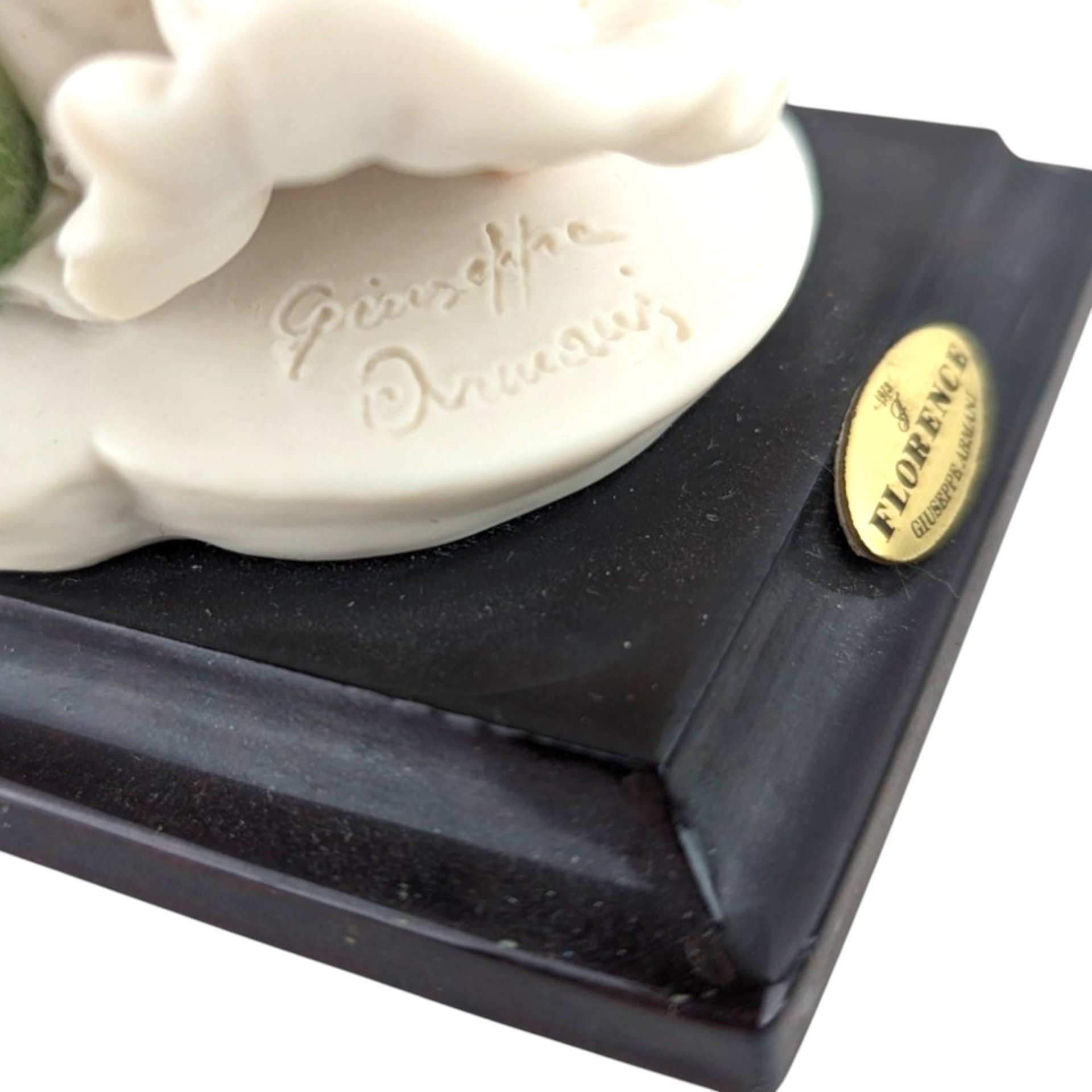 Vintage Florence Rosette Figurine: Giuseppe Armani Porcelain Girl with Roses